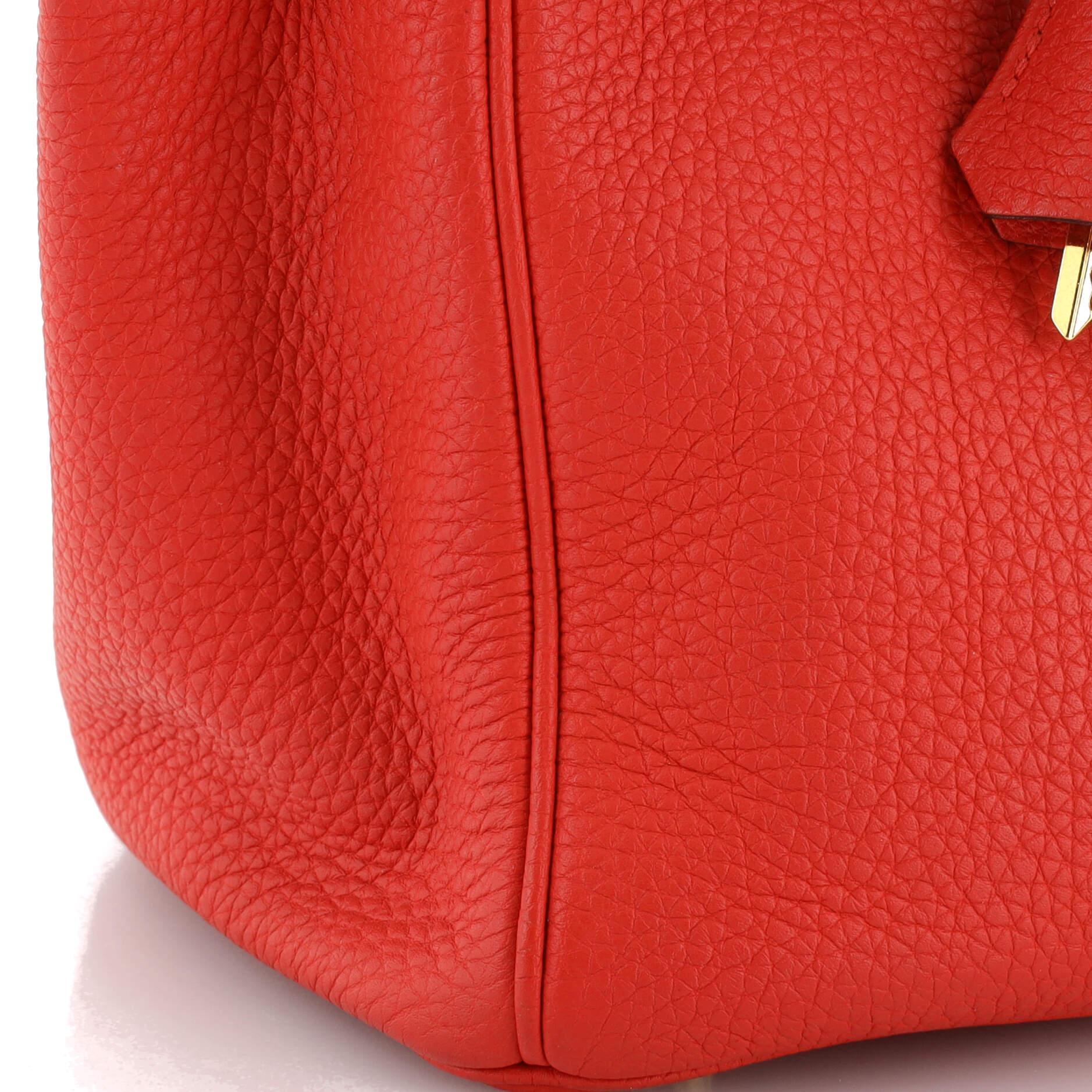 Hermes Birkin Handbag Rouge De Coeur Clemence with Gold Hardware 25 For Sale 4