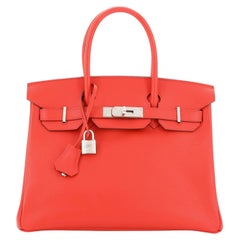 Hermes Birkin Handbag Rouge De Coeur Epsom with Palladium Hardware 30