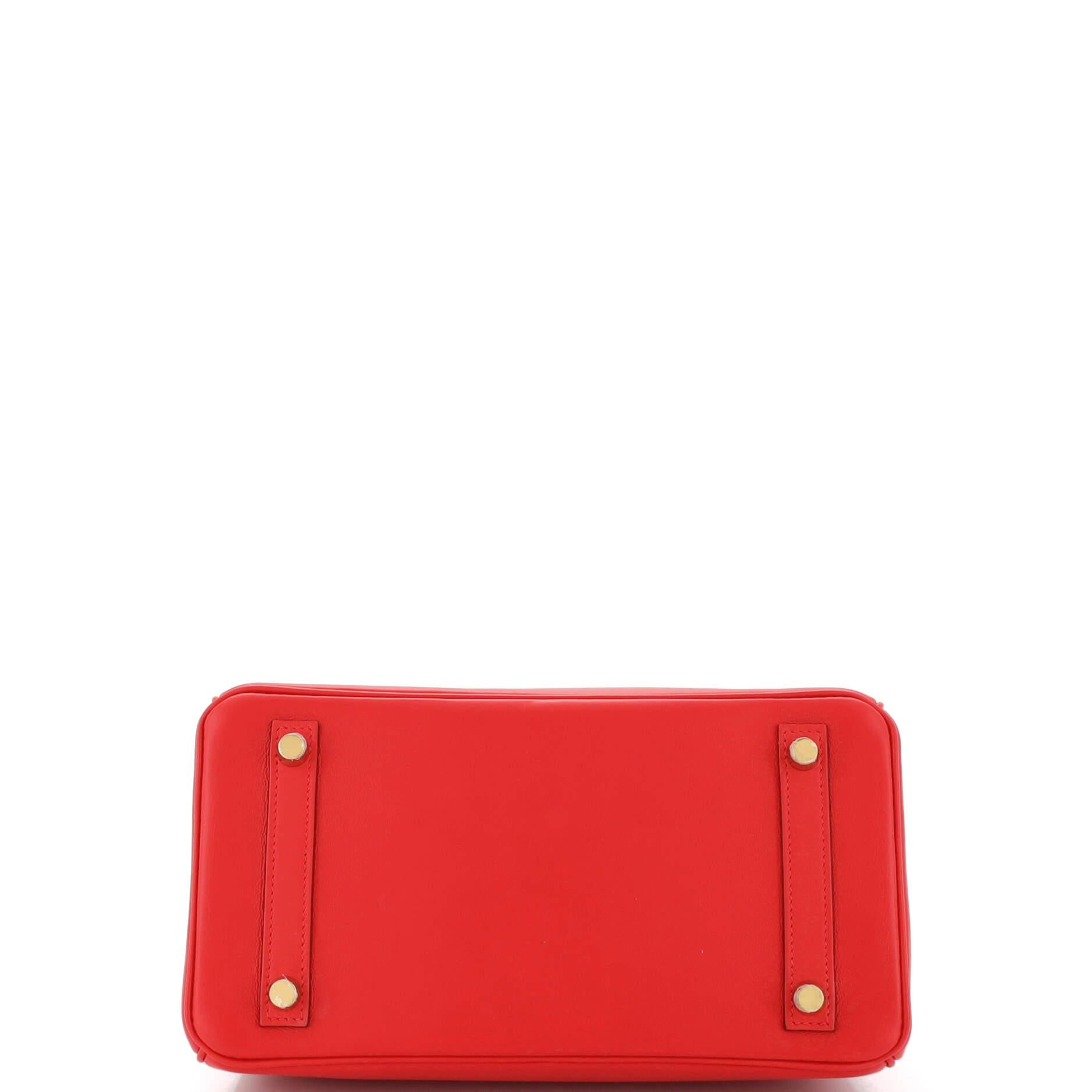 Women's or Men's Hermes Birkin Handbag Rouge De Coeur Swift with Gold Hardware 25 For Sale