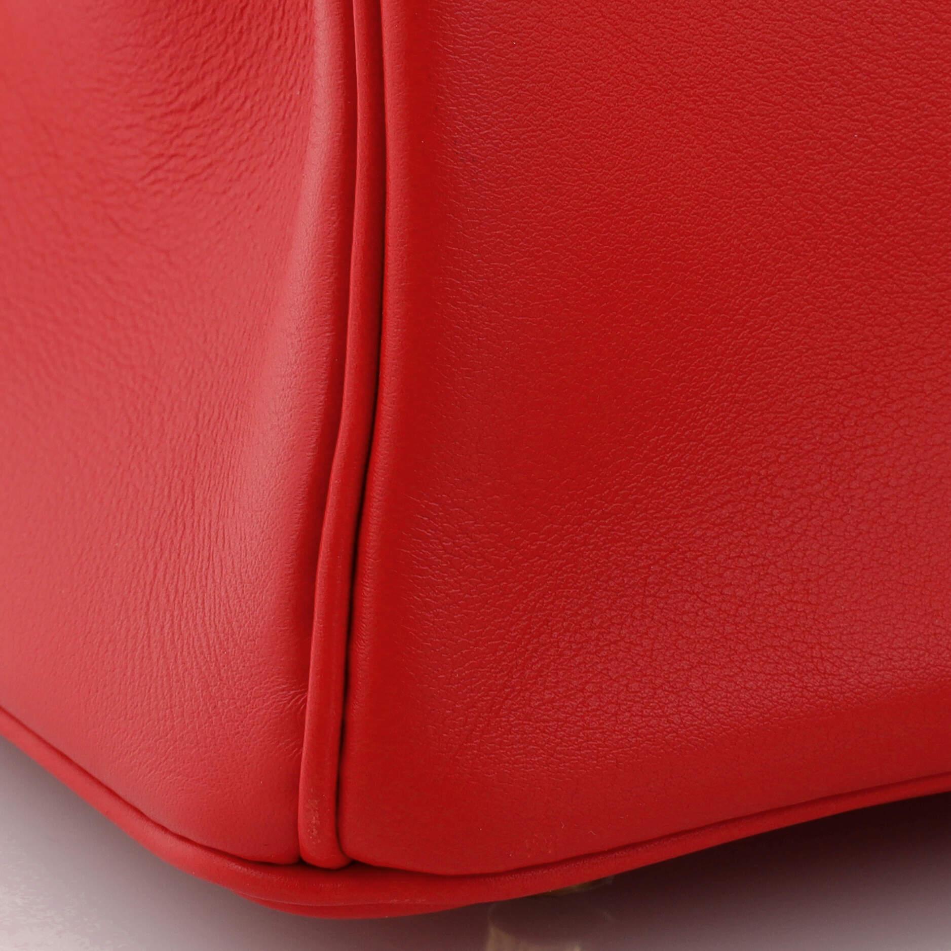 Hermes Birkin Handbag Rouge De Coeur Swift with Gold Hardware 25 For Sale 3