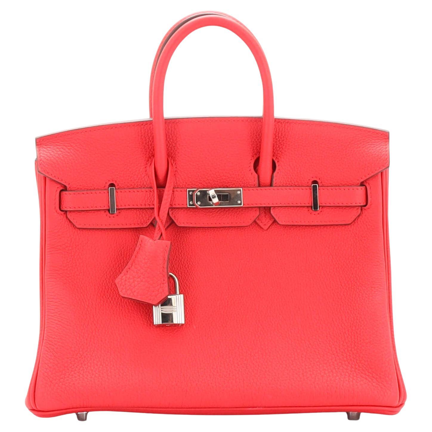 Hermes Birkin Handbag Rouge De Coeur Togo with Palladium Hardware 25