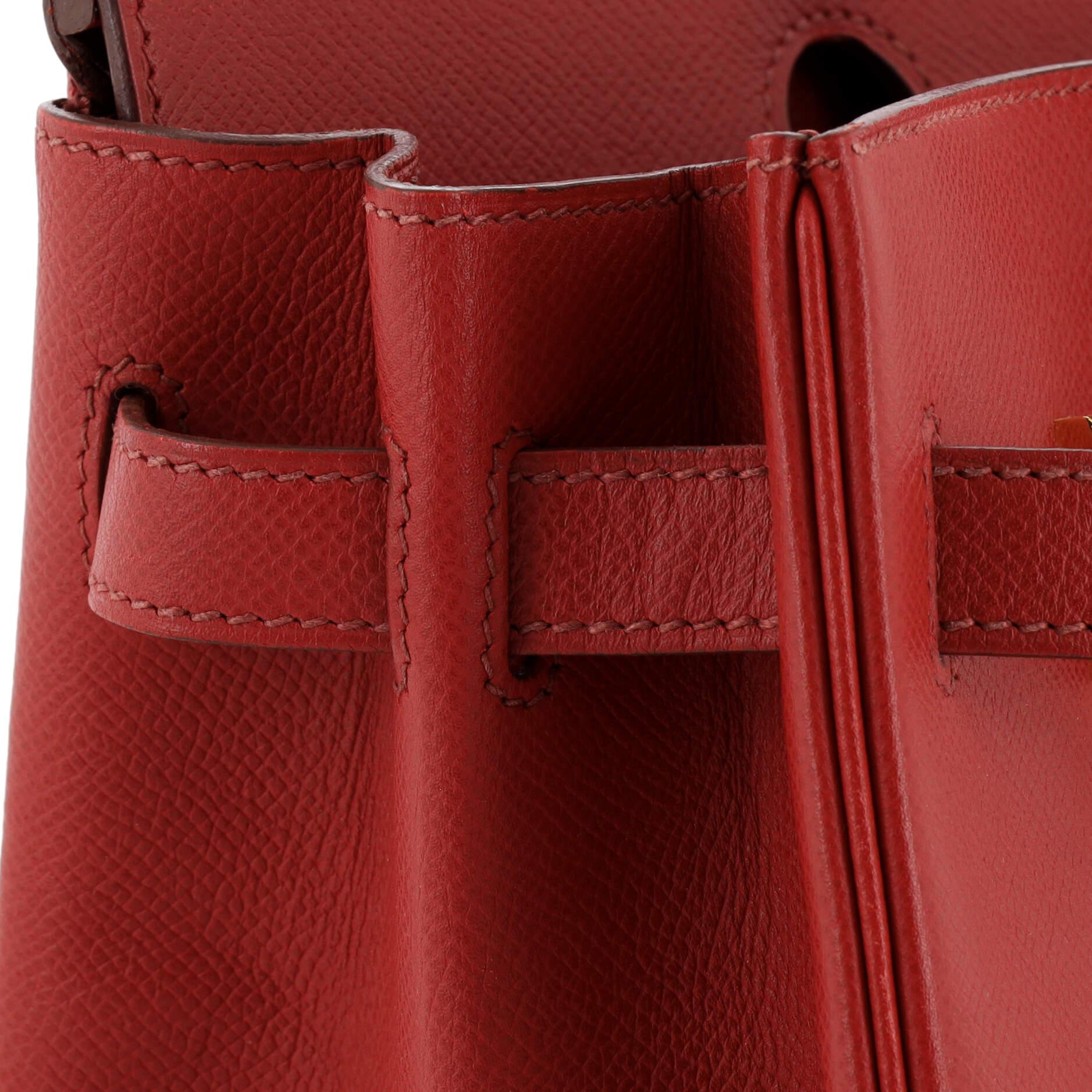 Hermes Birkin Handbag Rouge Garance Epsom with Gold Hardware 30 7