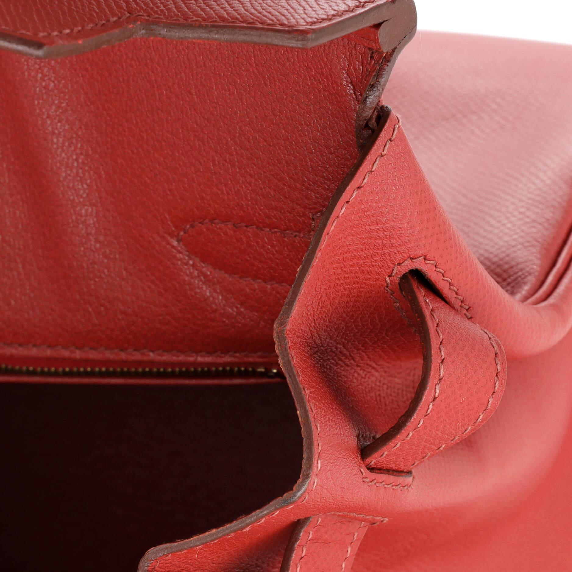 Hermes Birkin Handbag Rouge Garance Epsom with Gold Hardware 30 12