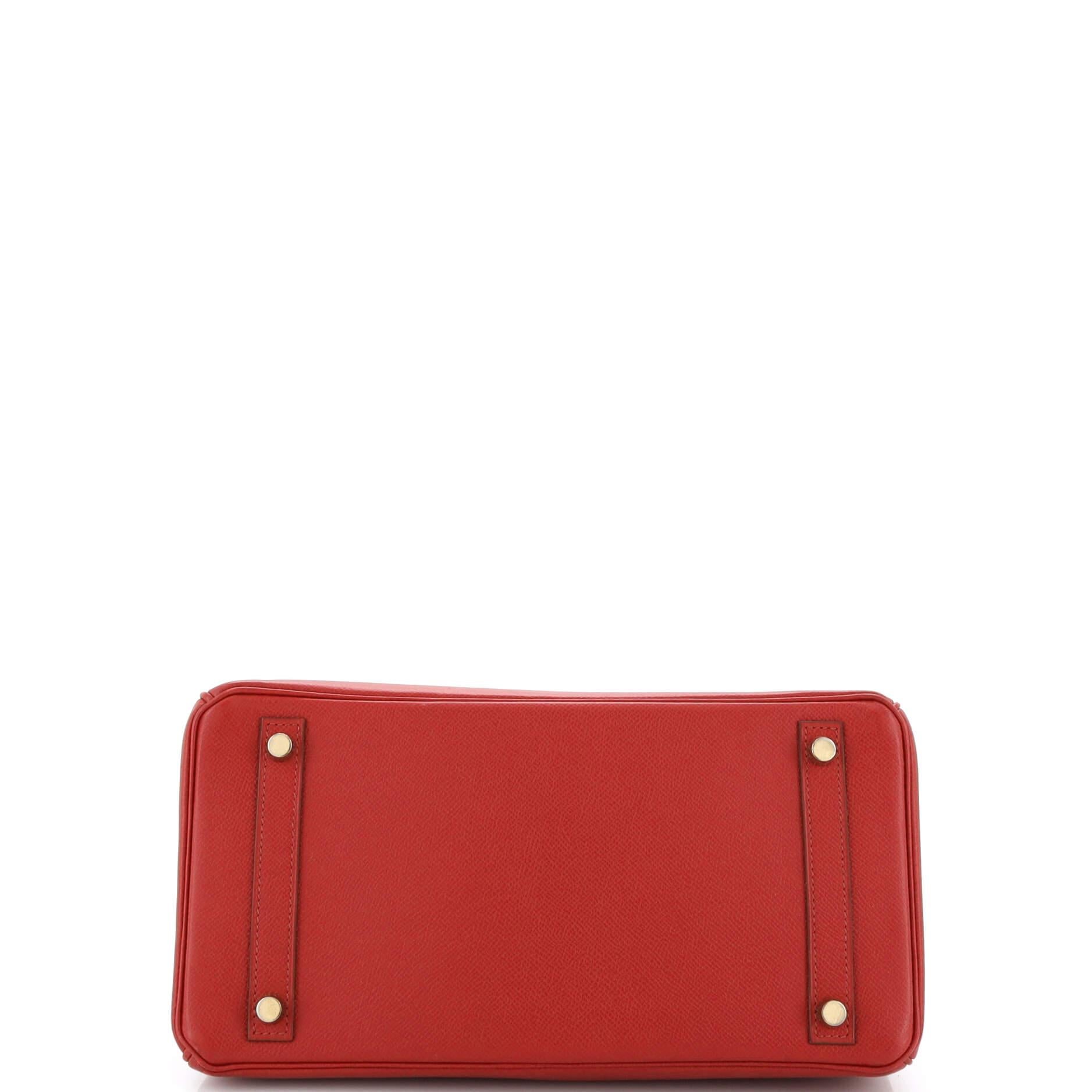 Hermes Birkin Handbag Rouge Garance Epsom with Gold Hardware 30 1