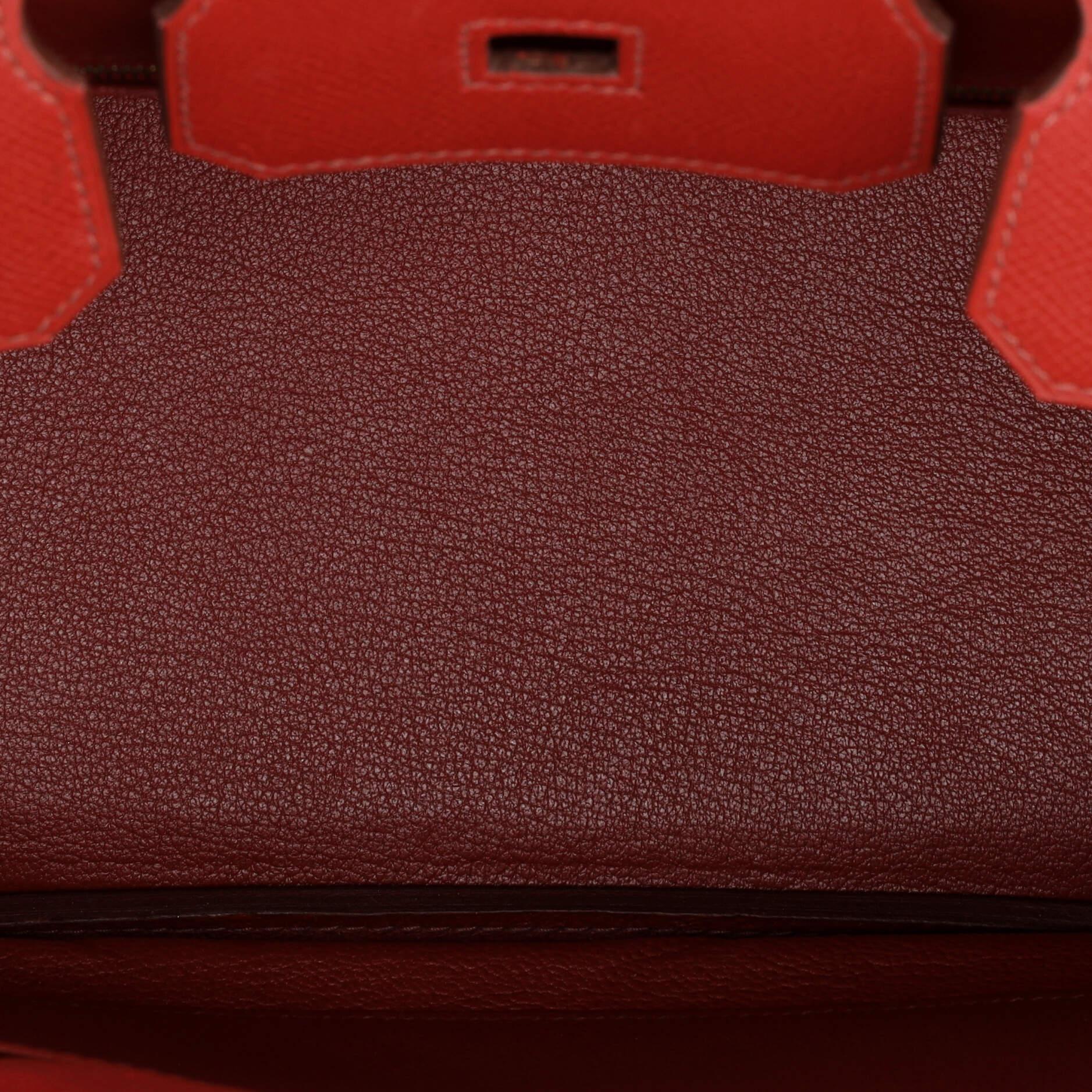 Hermes Birkin Handbag Rouge Garance Epsom with Gold Hardware 30 2