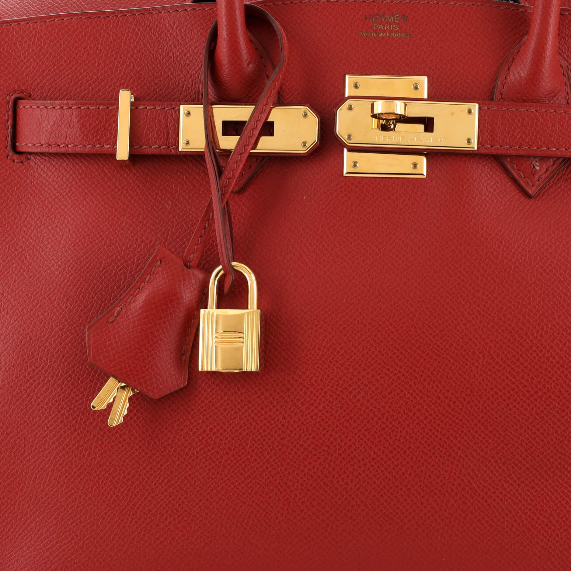 Hermes Birkin Handbag Rouge Garance Epsom with Gold Hardware 30 3