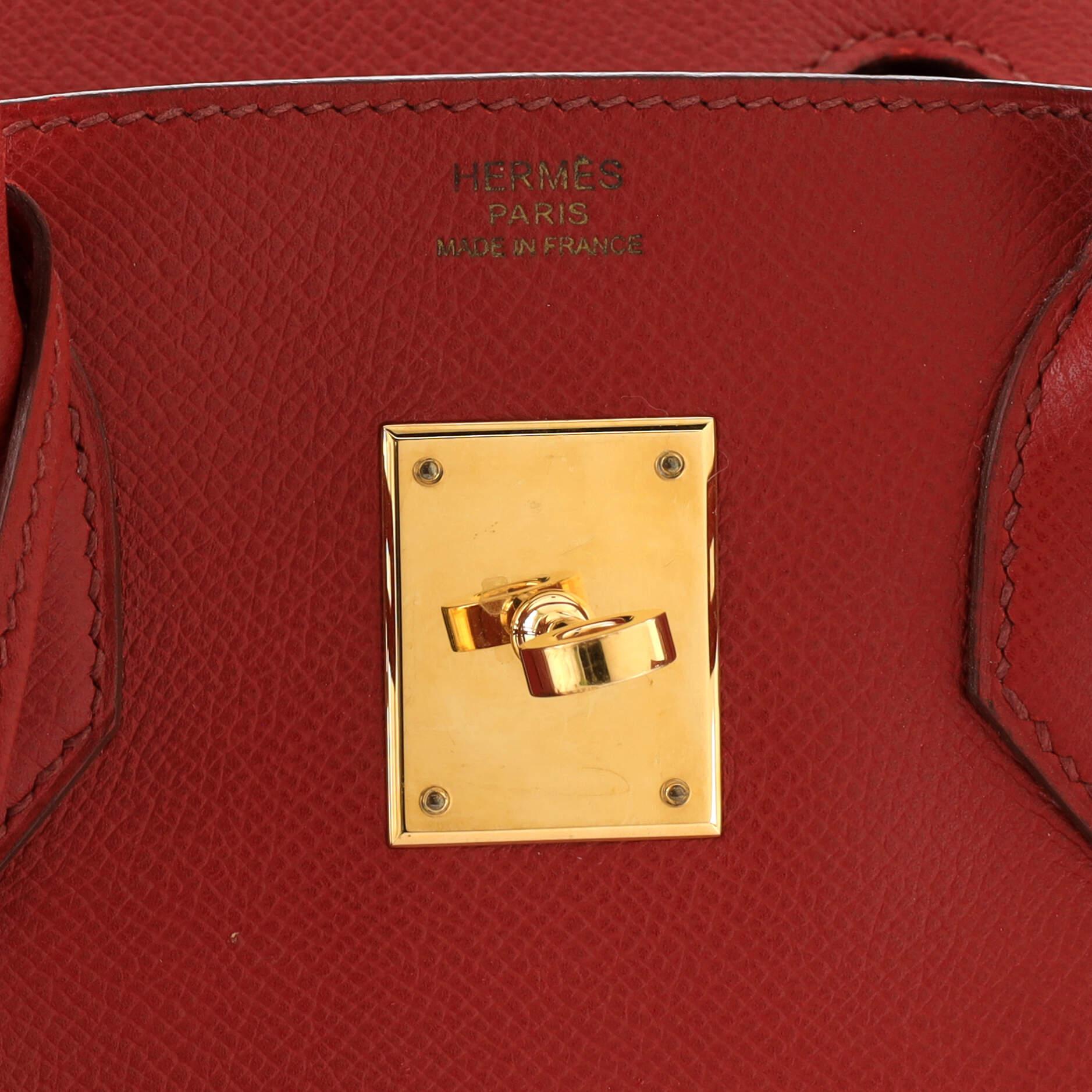 Hermes Birkin Handbag Rouge Garance Epsom with Gold Hardware 30 4