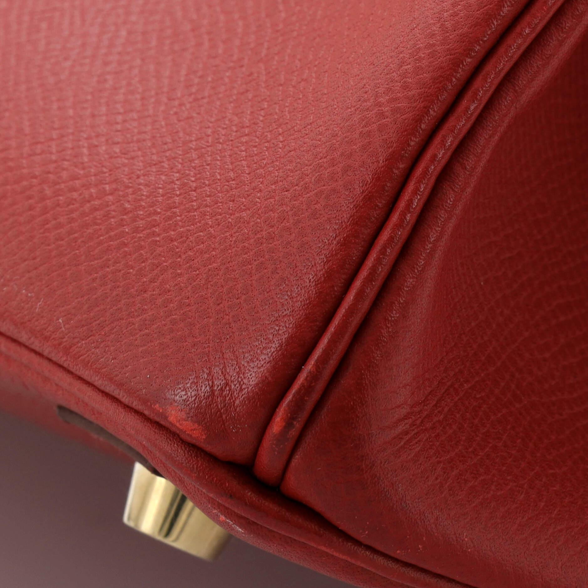 Hermes Birkin Handbag Rouge Garance Epsom with Gold Hardware 30 5