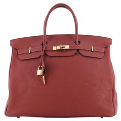 Hermes Birkin Handbag Rouge Garance Togo with Gold Hardware 40