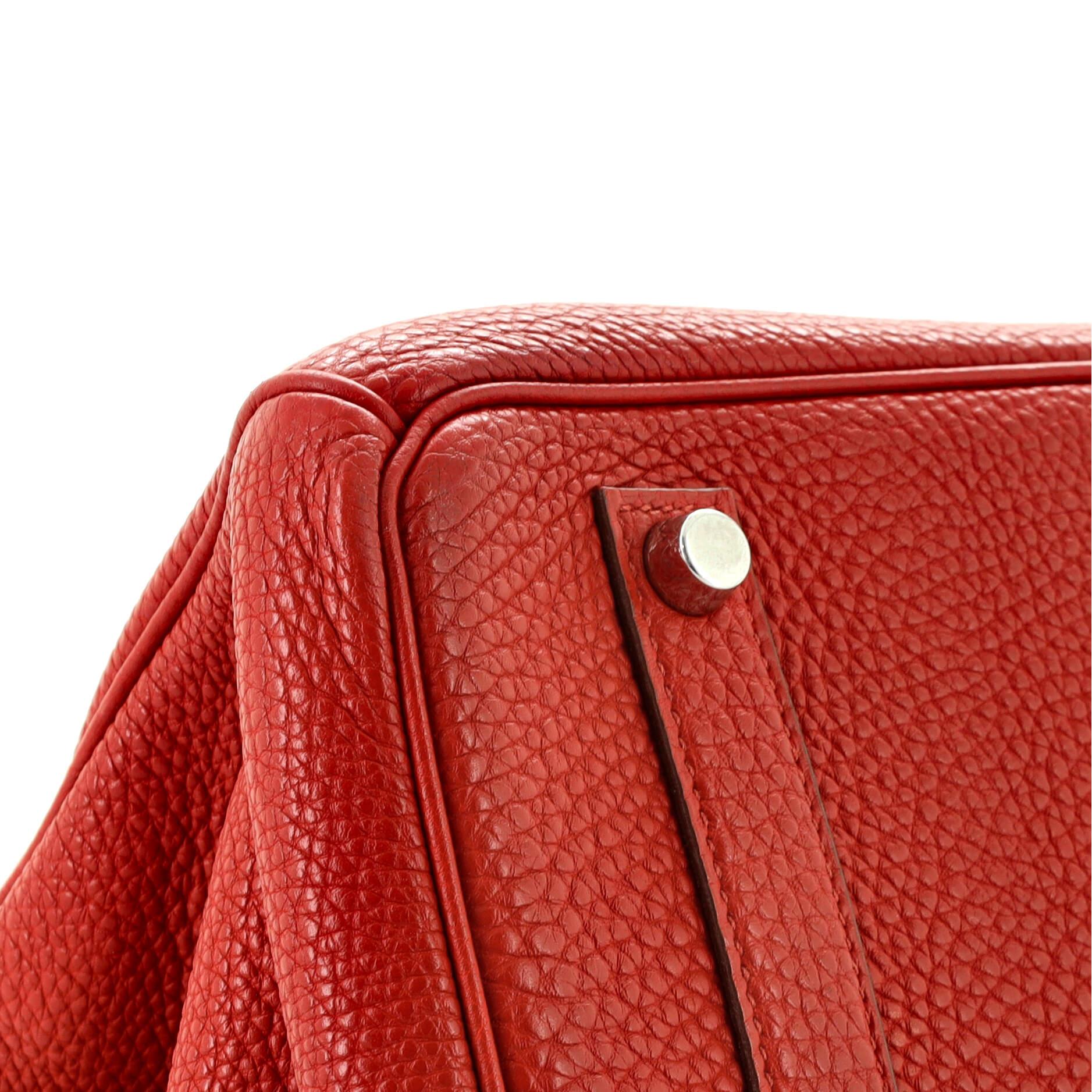 Hermes Birkin Handbag Rouge Garance Togo with Palladium Hardware 35 1