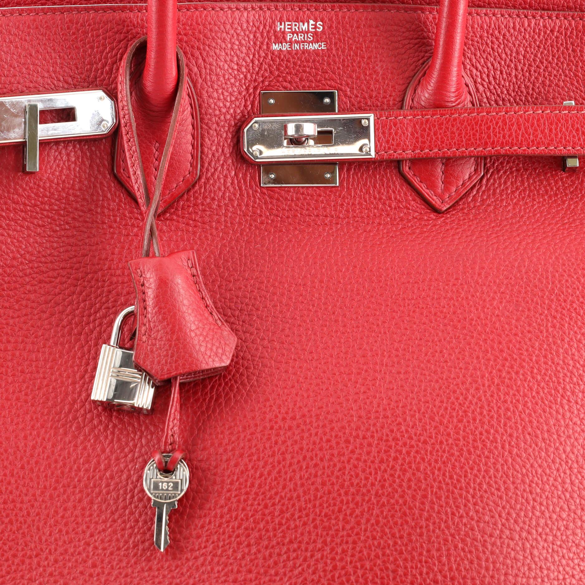 Hermes Birkin Handbag Rouge Garance Togo with Palladium Hardware 35 2