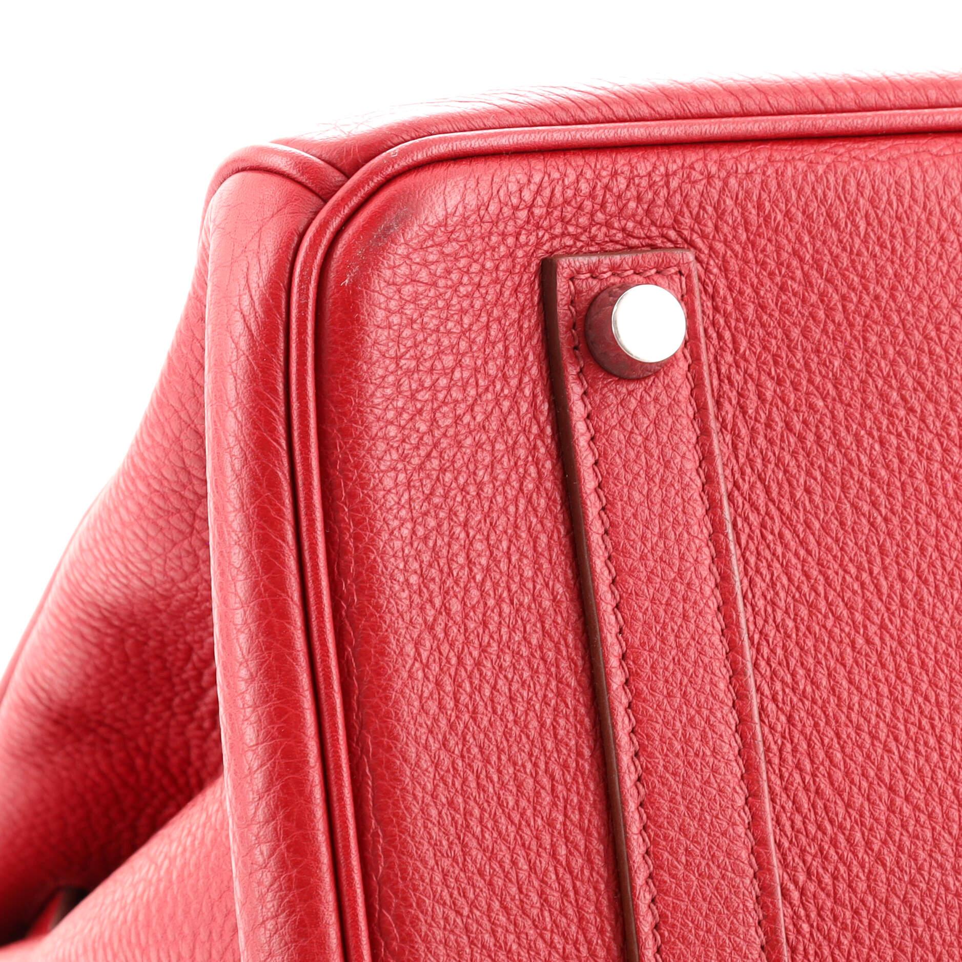 Hermes Birkin Handbag Rouge Garance Togo with Palladium Hardware 35 3