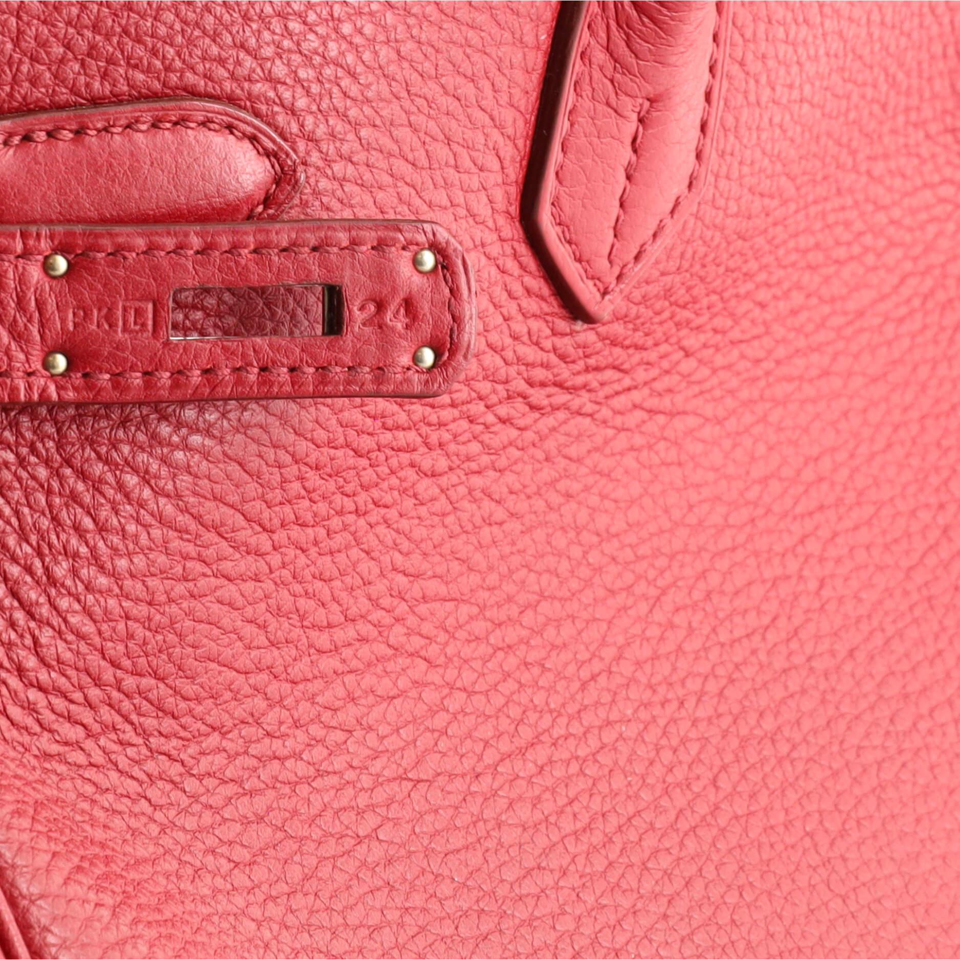 Hermes Birkin Handbag Rouge Garance Togo with Palladium Hardware 35 4