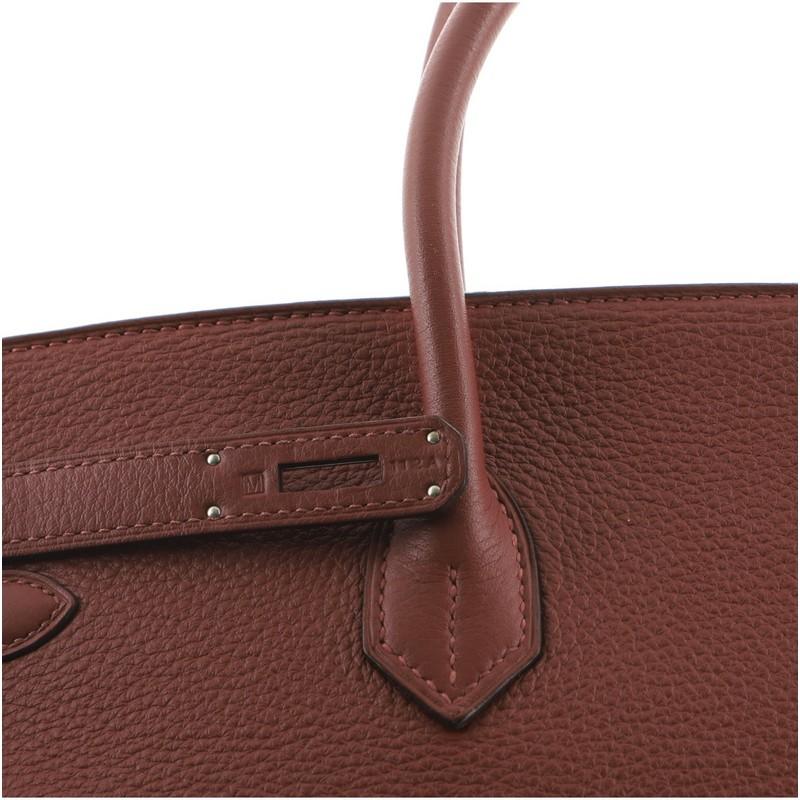 Hermes Birkin Handbag Rouge Garance Togo with Palladium Hardware 40 5