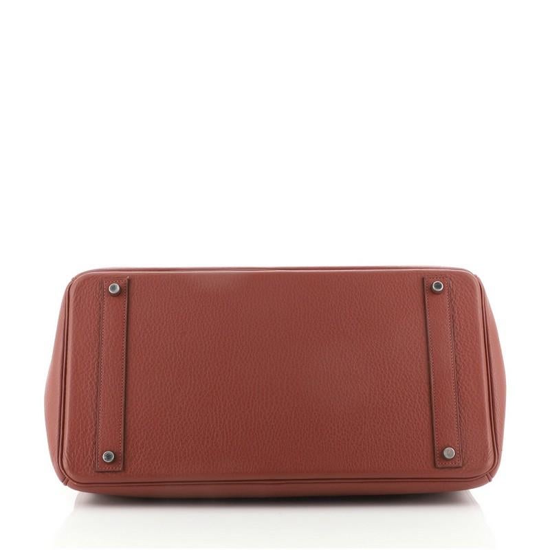Women's or Men's Hermes Birkin Handbag Rouge Garance Togo with Palladium Hardware 40