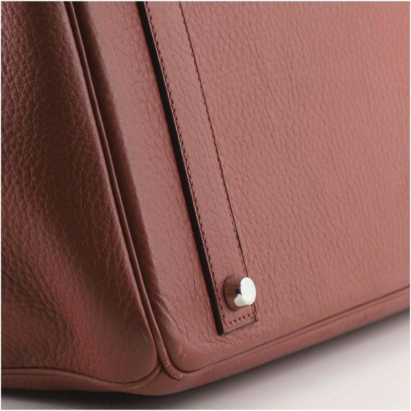 Hermes Birkin Handbag Rouge Garance Togo with Palladium Hardware 40 3