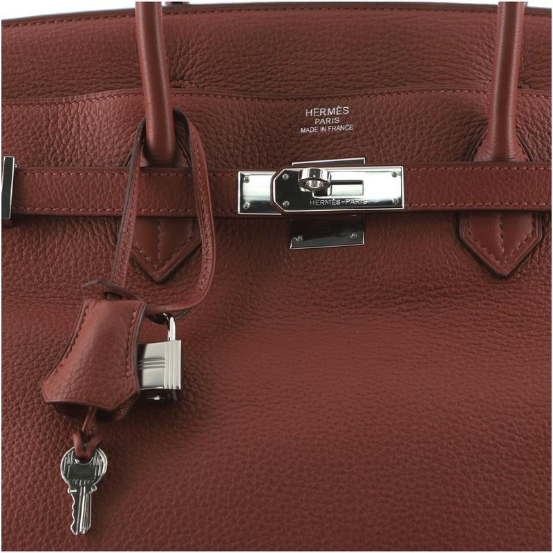 Hermes Birkin Handbag Rouge Garance Togo with Palladium Hardware 40 4