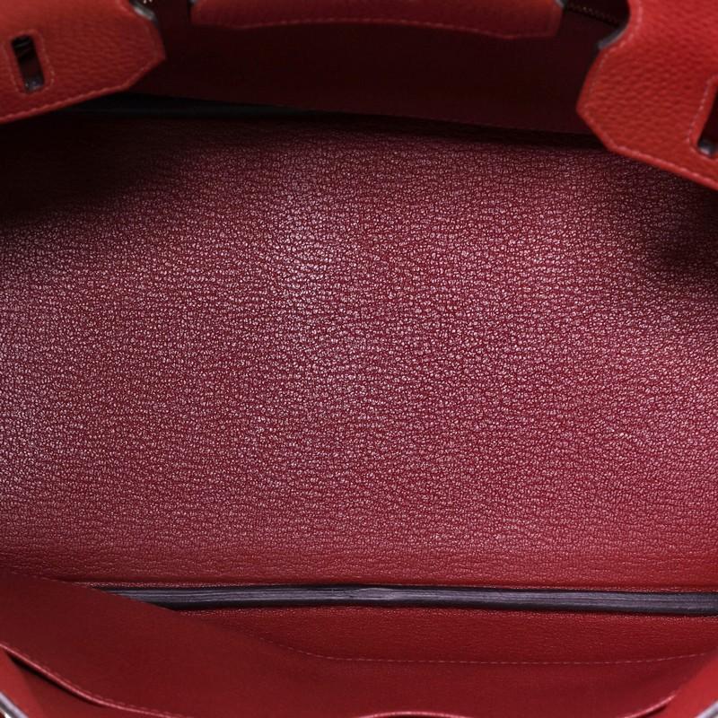 Hermes Birkin Handbag Rouge Grenat Clemence with Palladium Hardware 30 1