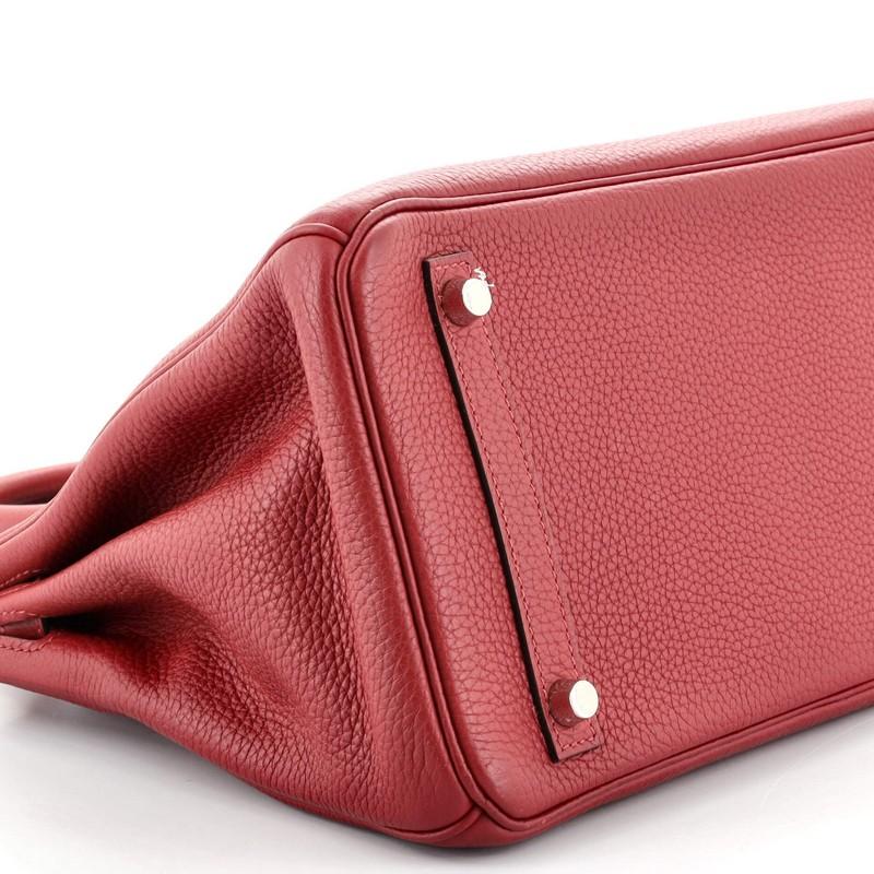 Hermes Birkin Handbag Rouge Grenat Clemence with Palladium Hardware 30 3