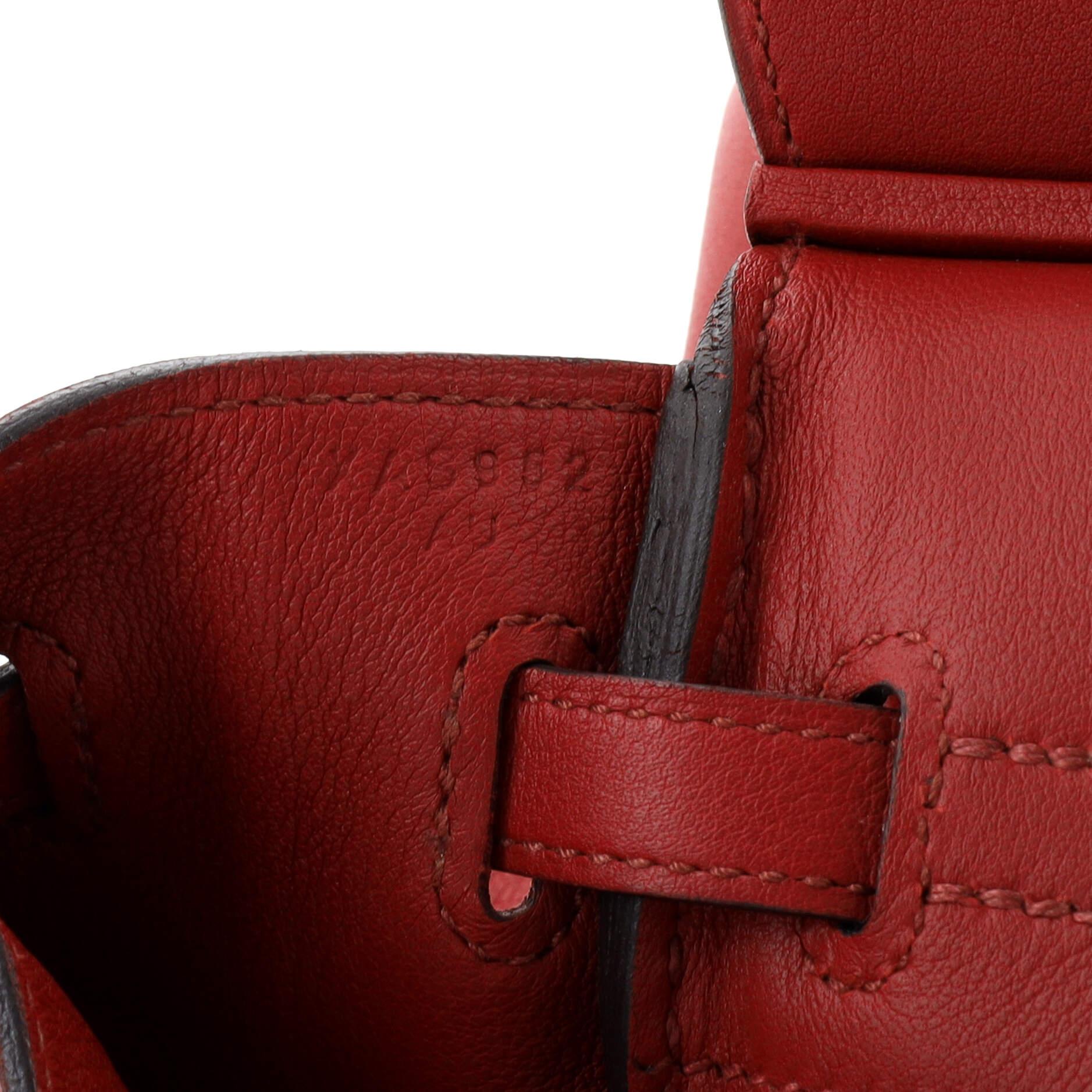 Hermes Birkin Handbag Rouge Grenat Swift with Palladium Hardware 25 7