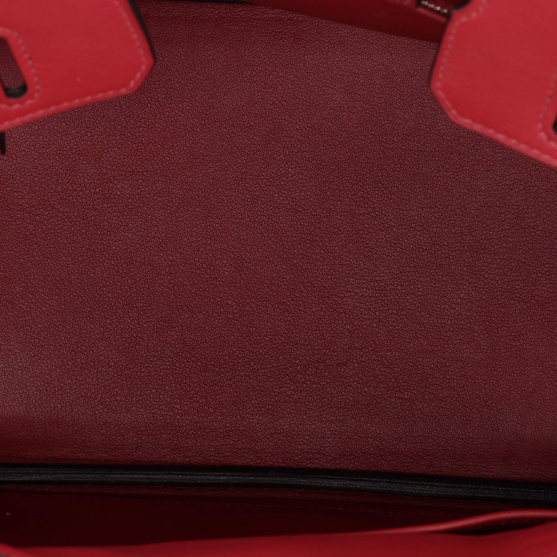 Hermes Birkin Handbag Rouge Grenat Swift with Palladium Hardware 25 2