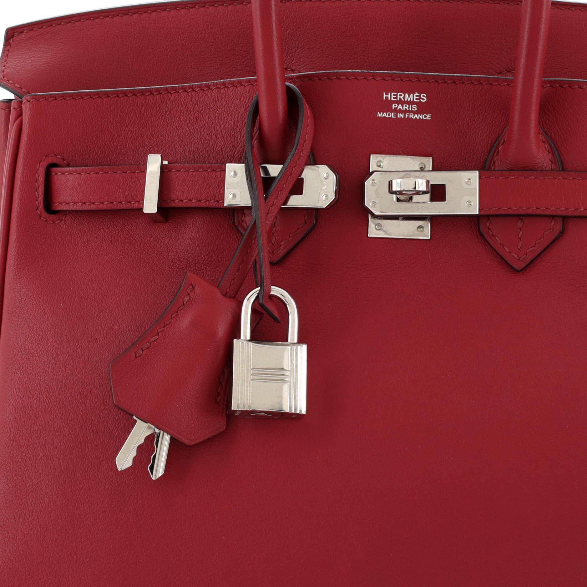 Hermes Birkin Handbag Rouge Grenat Swift with Palladium Hardware 25 3