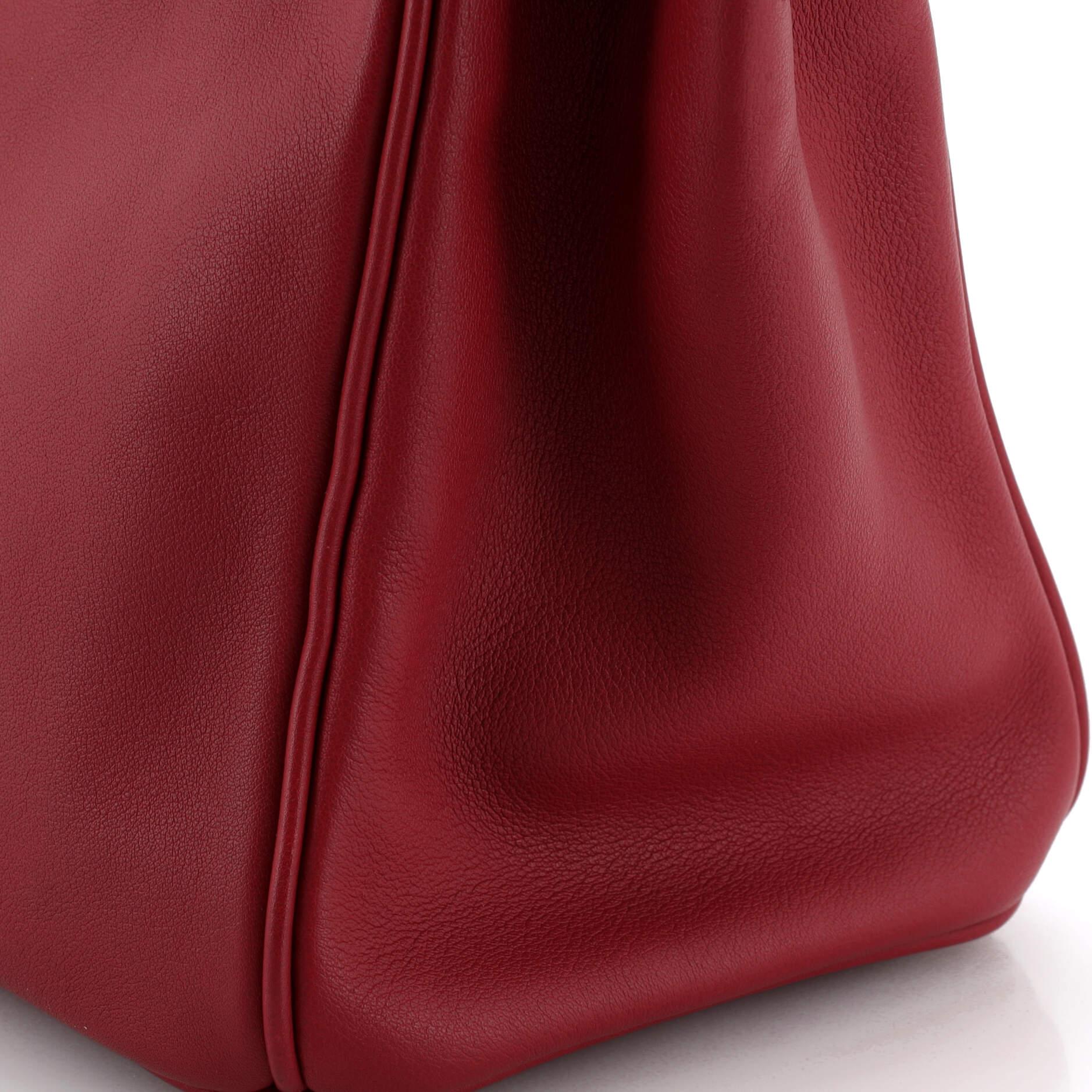 Hermes Birkin Handbag Rouge Grenat Swift with Palladium Hardware 25 4