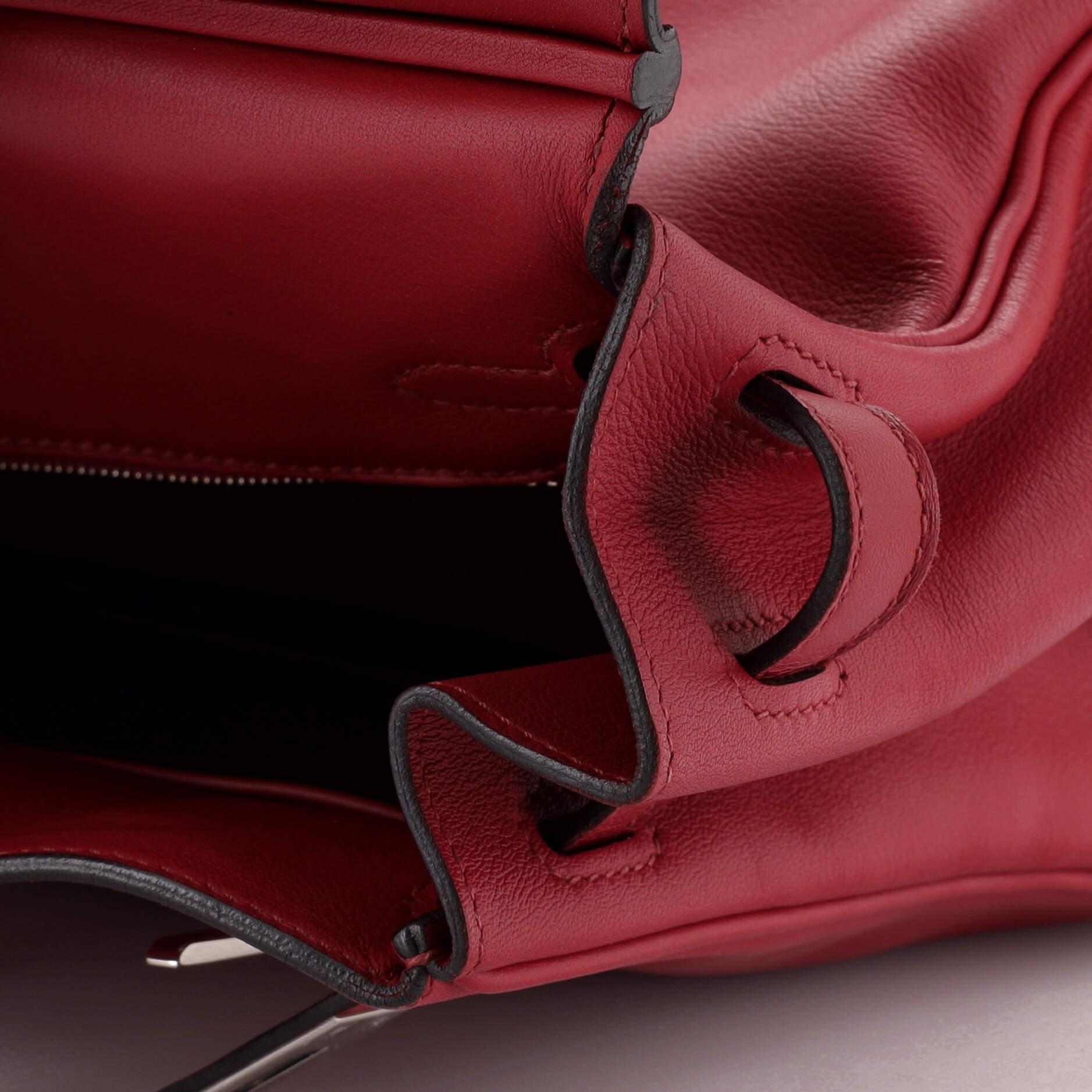 Hermes Birkin Handbag Rouge Grenat Swift with Palladium Hardware 25 5