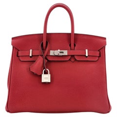 Hermes Birkin Handbag Rouge Grenat Togo with Brushed Palladium Hardware 2