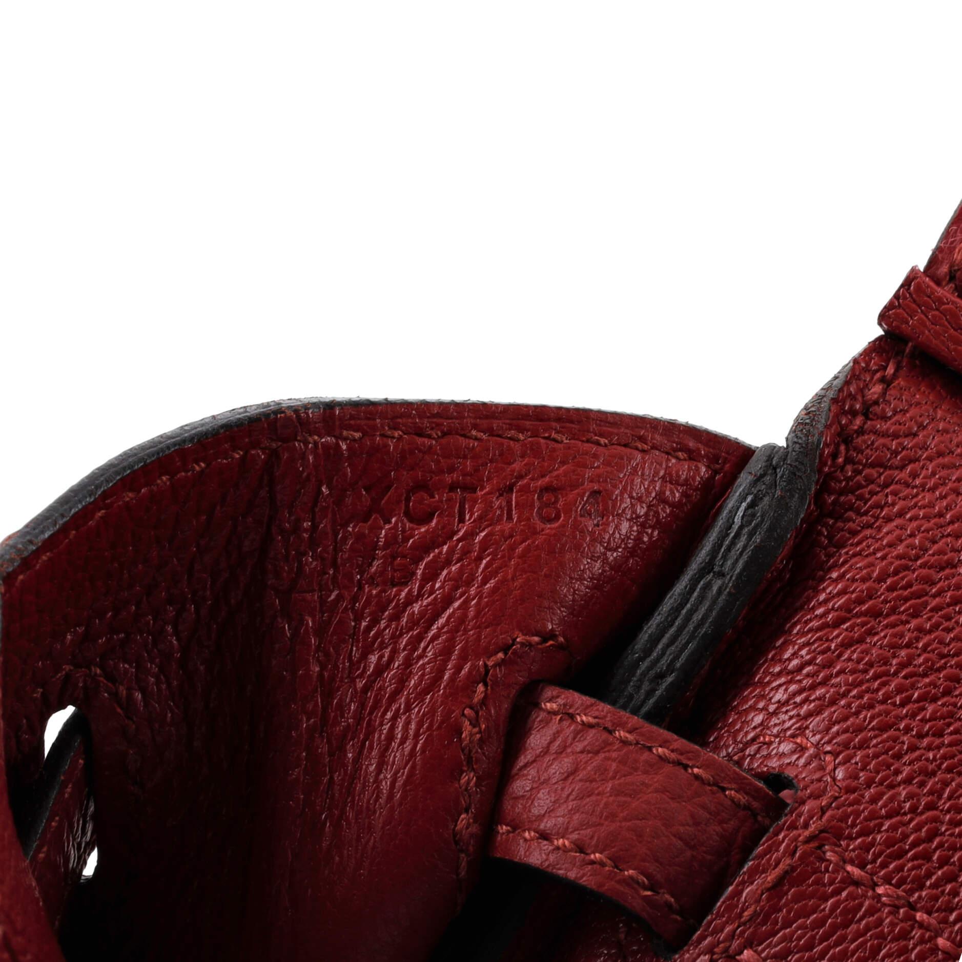 Hermes Birkin Handbag Rouge Grenat Togo with Brushed Palladium Hardware 25 4