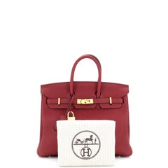 Hermes Birkin Handbag Rouge Grenat Togo with Gold Hardware 25