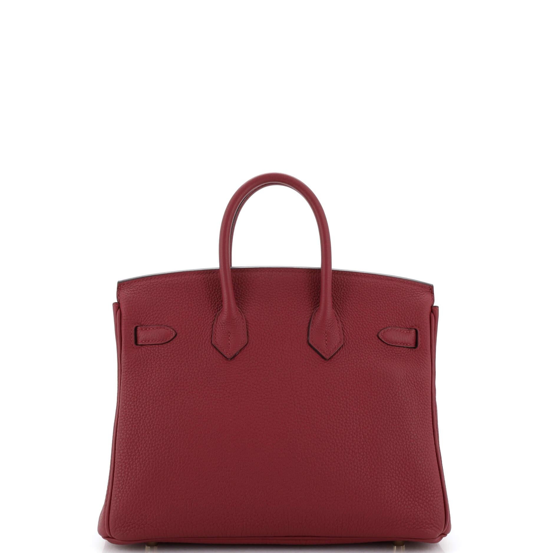 Women's Hermes Birkin Handbag Rouge Grenat Togo with Gold Hardware 25