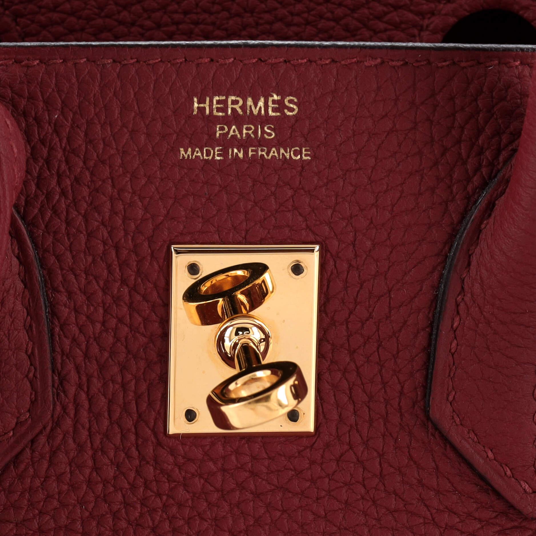 Hermes Birkin Handbag Rouge Grenat Togo with Gold Hardware 25 4