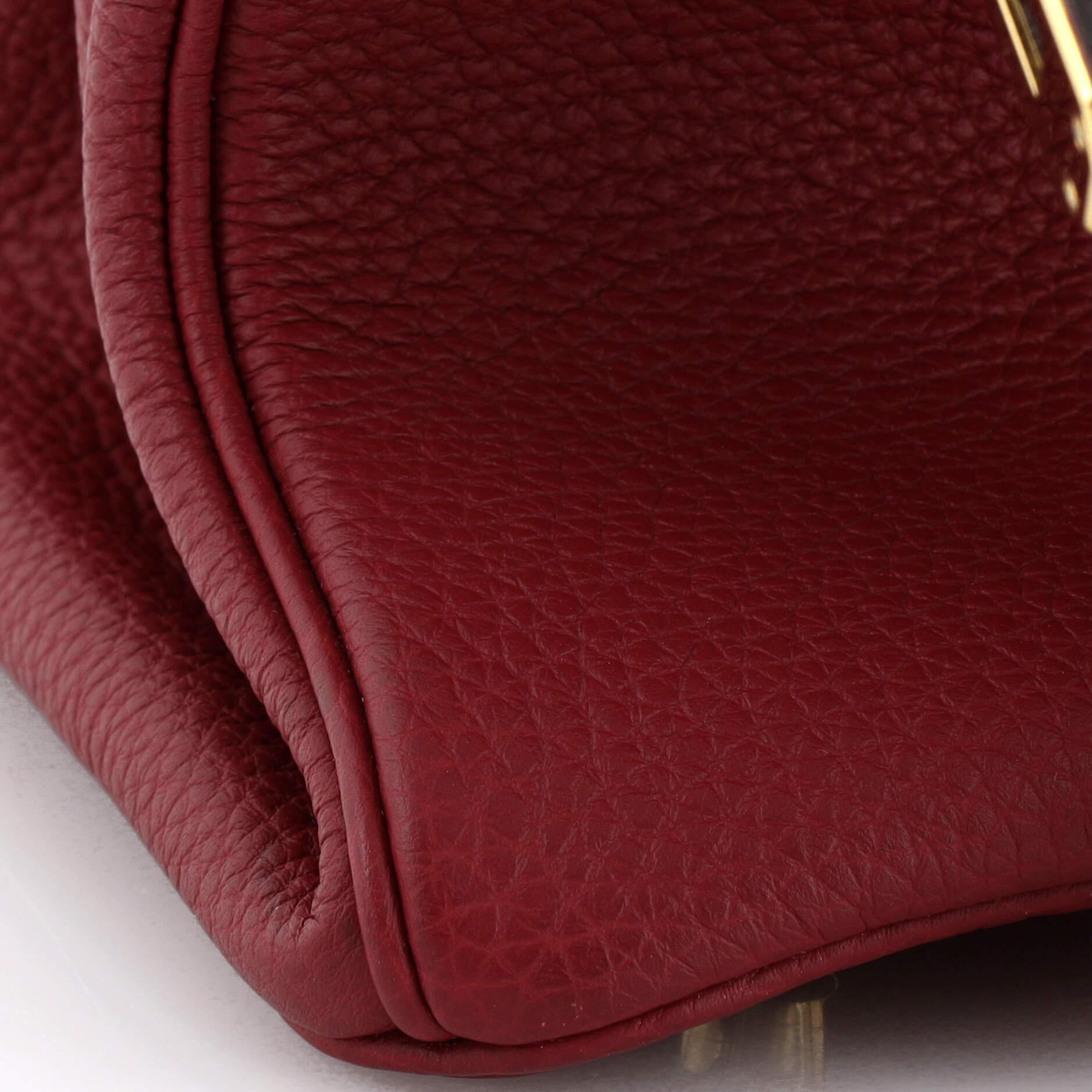 Hermes Birkin Handbag Rouge Grenat Togo with Gold Hardware 25 For Sale 4
