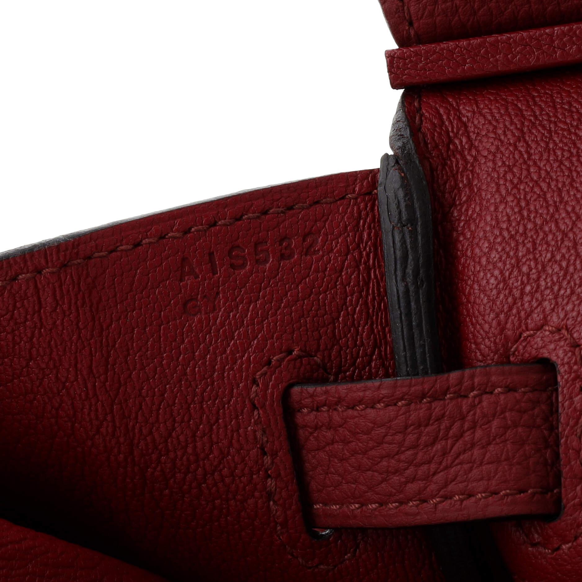 Hermes Birkin Handbag Rouge Grenat Togo with Gold Hardware 30 7