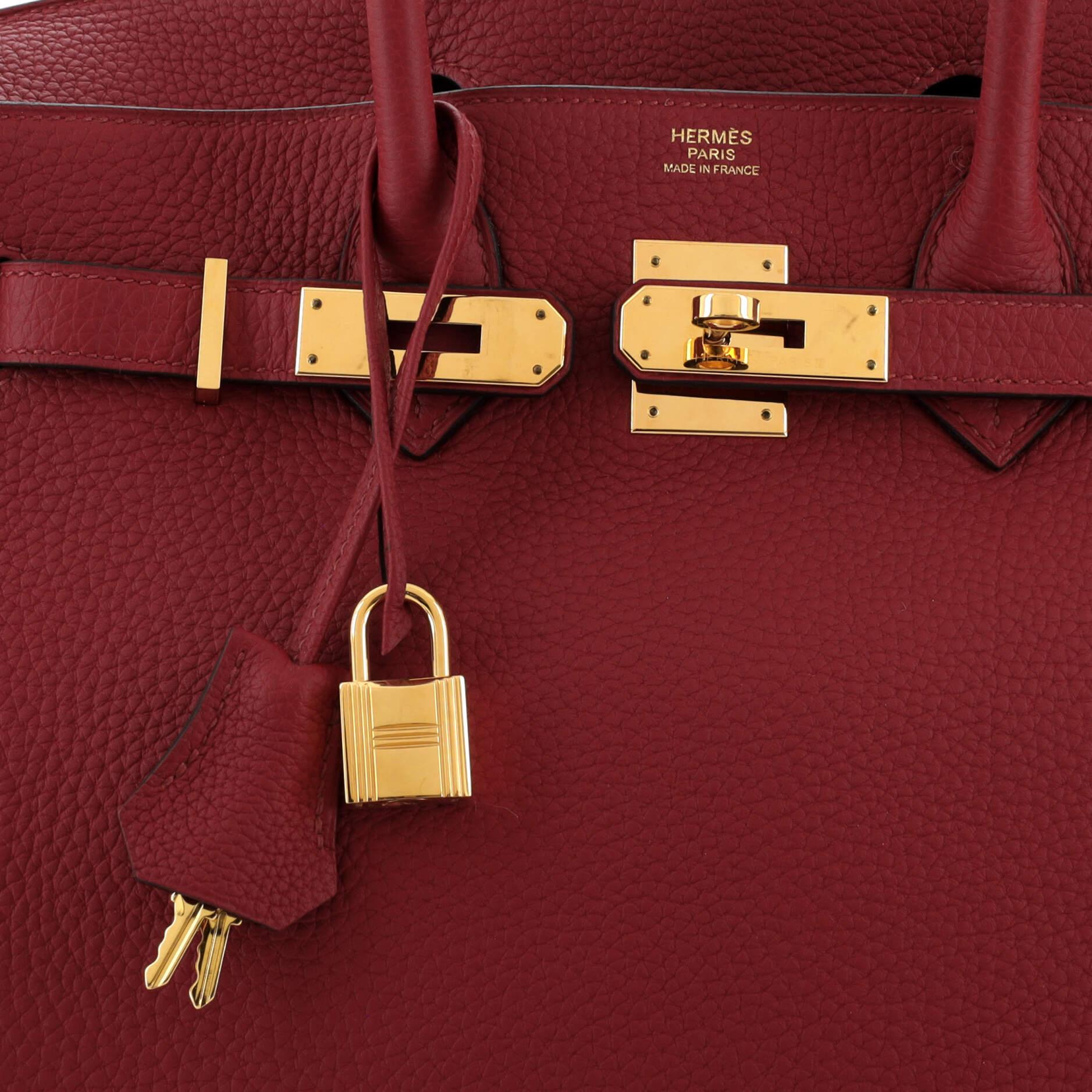 Hermes Birkin Handbag Rouge Grenat Togo with Gold Hardware 30 3