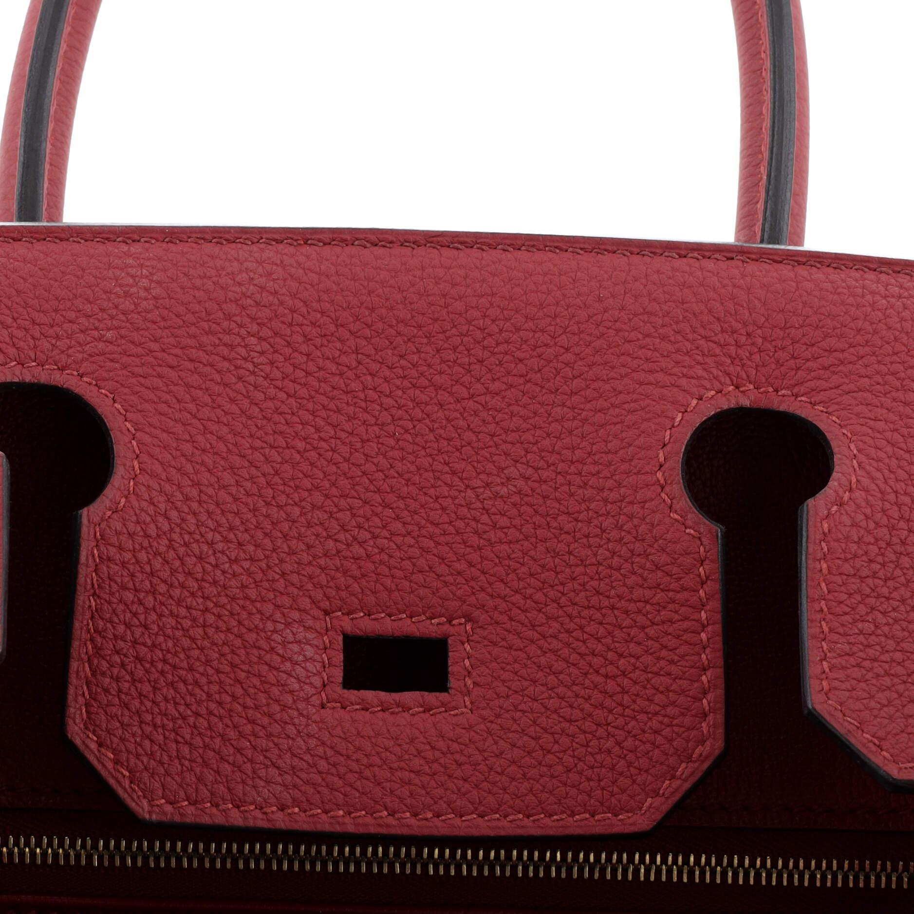 Hermes Birkin Handbag Rouge Grenat Togo with Gold Hardware 30 4