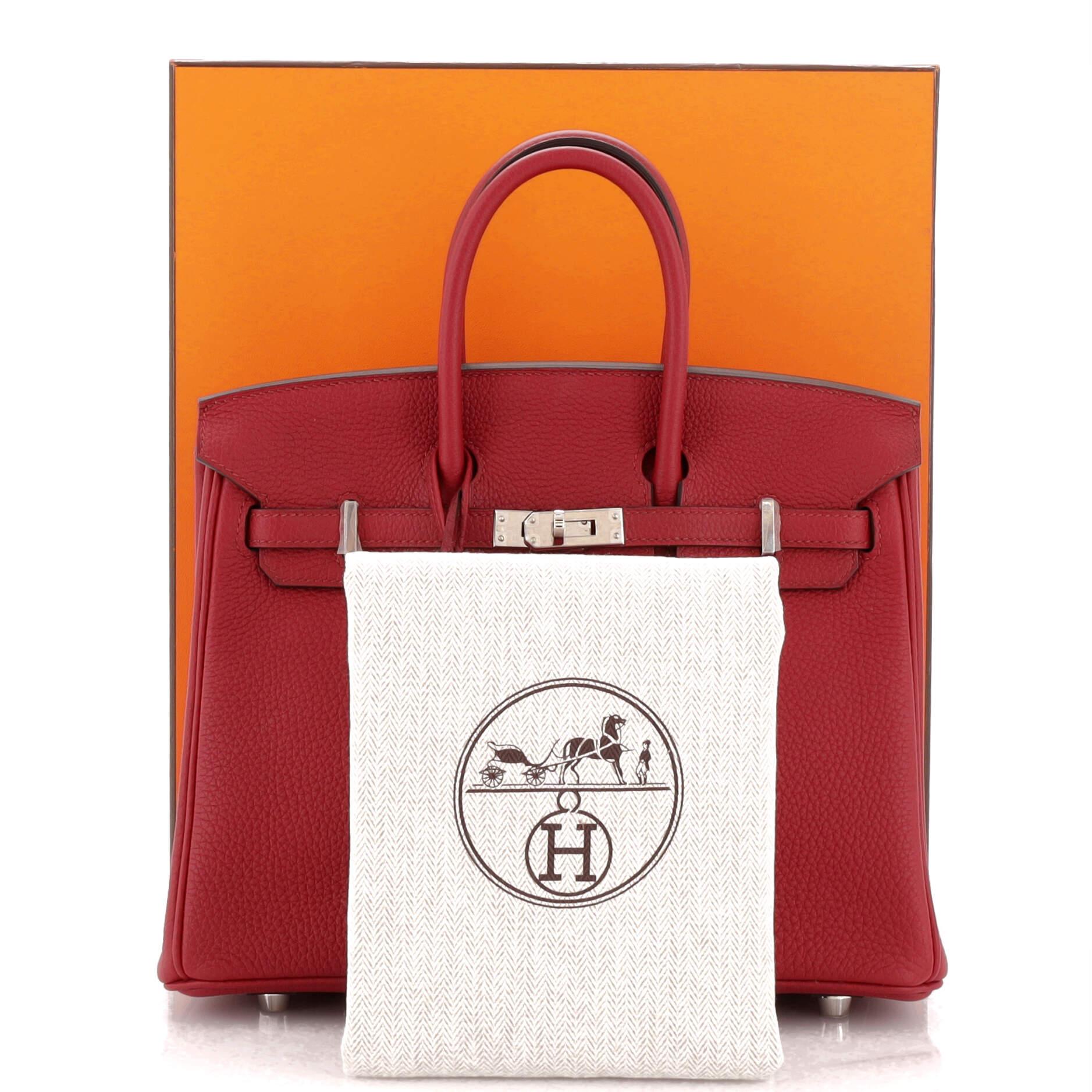 Hermes Birkin Bag 25cm Red Rouge Grenat Togo Palladium Hardware