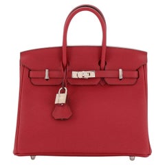 Hermes Birkin Handbag Rouge Grenat Togo with Palladium Hardware 25