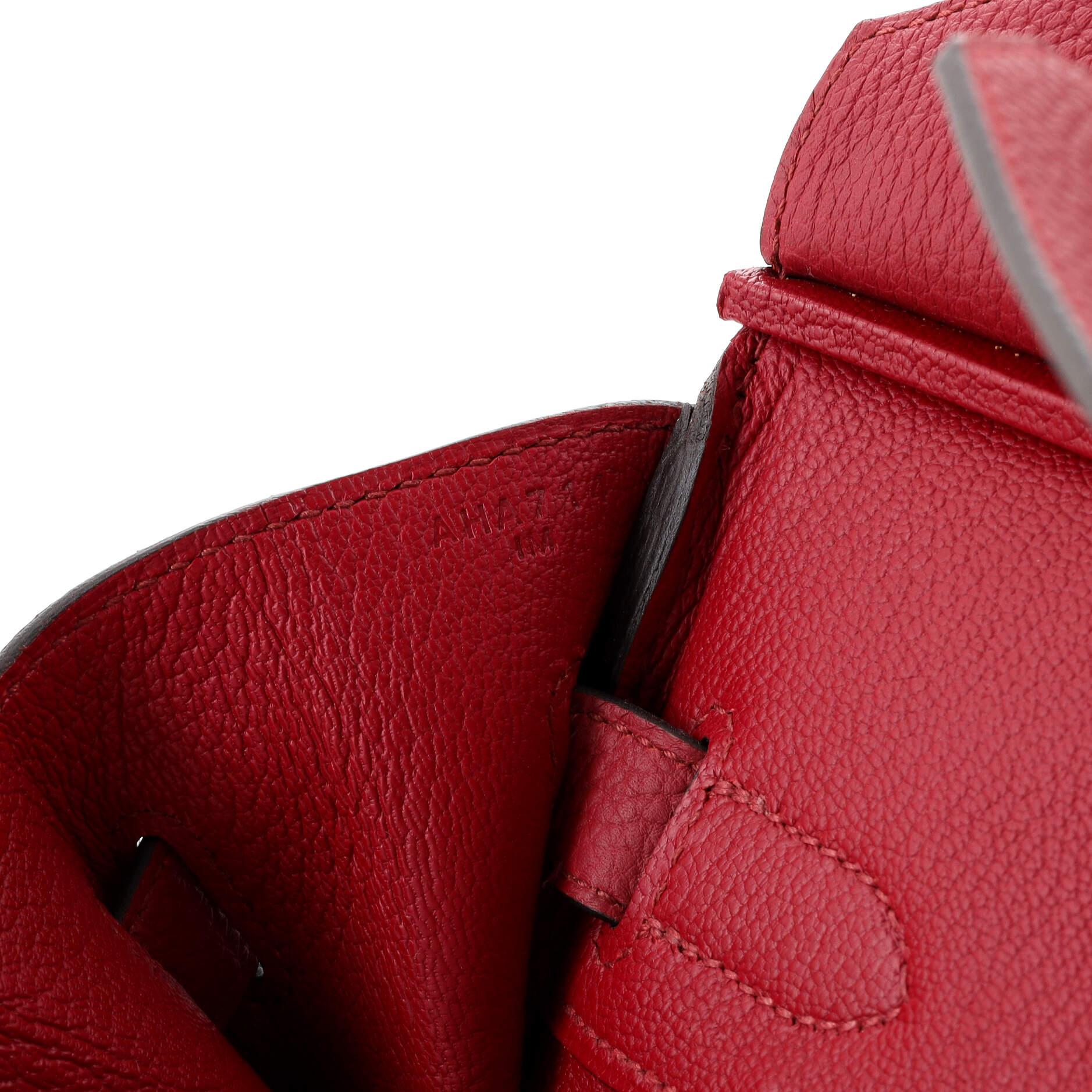 Hermes Birkin Handbag Rouge Grenat Togo with Palladium Hardware 30 4