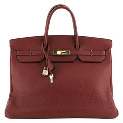 Hermes Birkin Handbag Rouge H Buffalo with Gold Hardware 40