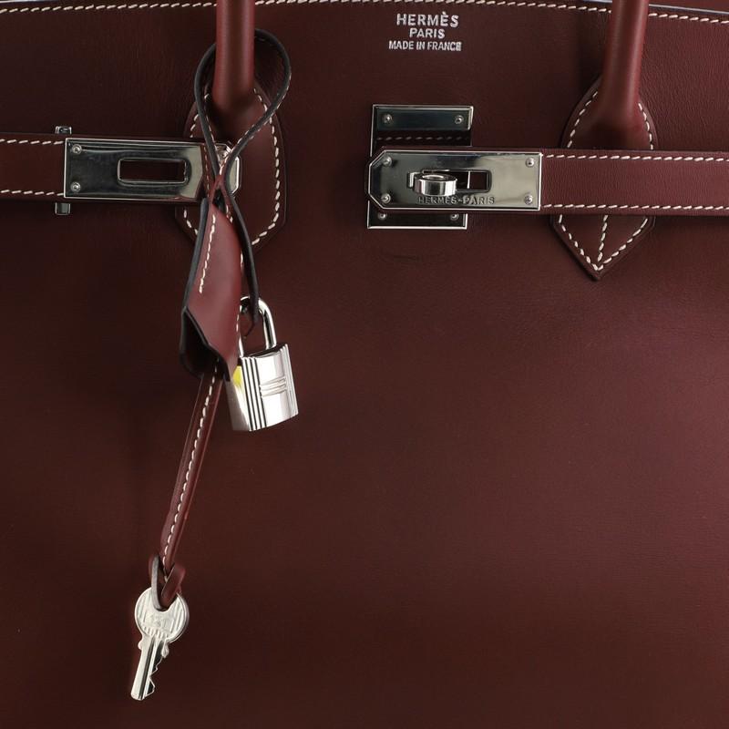 Hermes Birkin Handbag Rouge H Chamonix with Palladium Hardware 35 In Good Condition In NY, NY