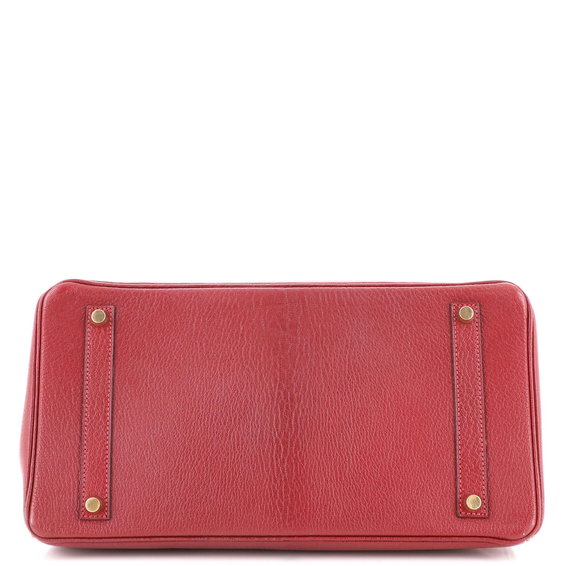 Hermes Birkin Handbag Rouge H Chevre de Coromandel with Gold Hardware 35 1