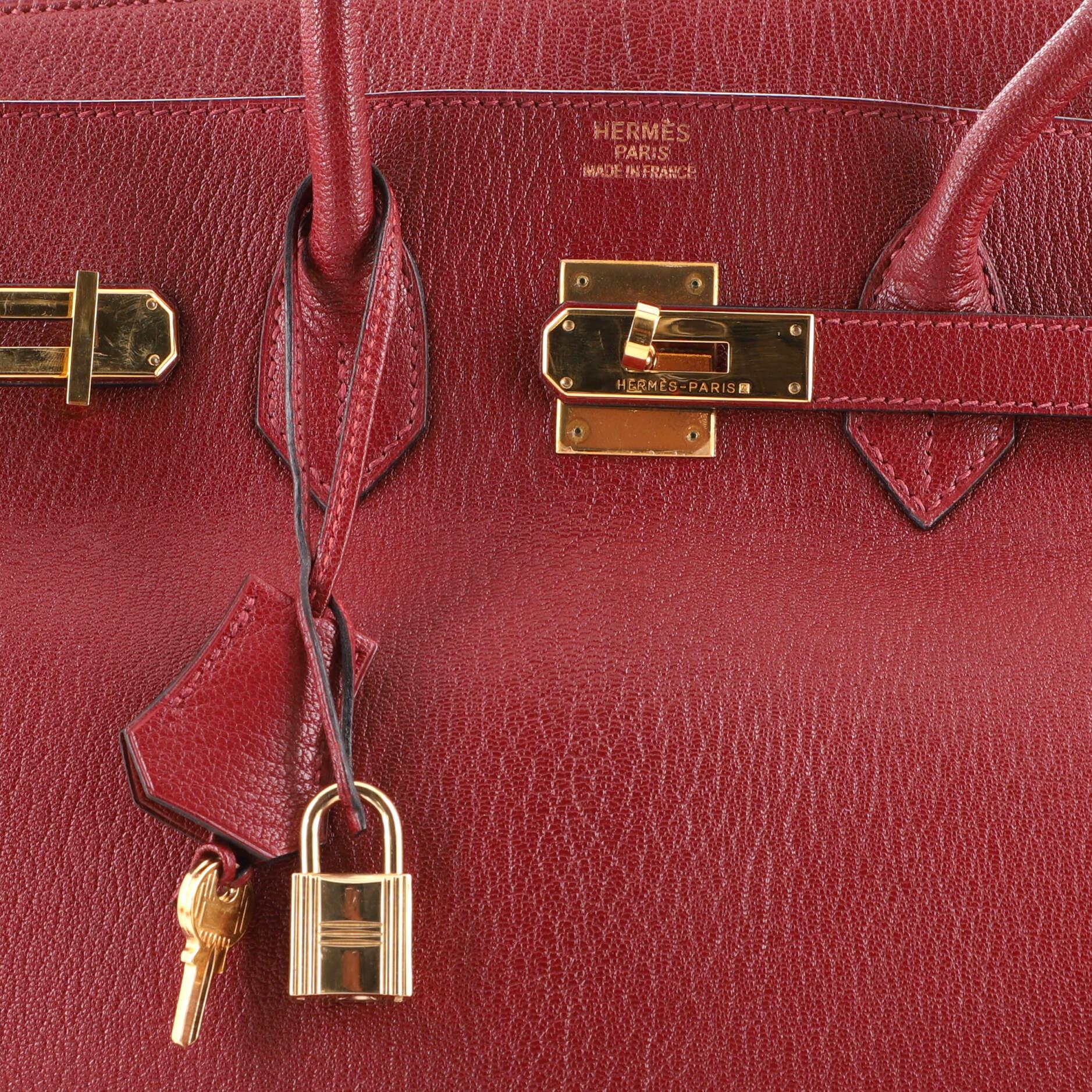 Hermes Birkin Handbag Rouge H Chevre de Coromandel with Gold Hardware 35 3