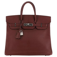 Hermes Birkin Handbag Rouge H Chevre de Coromandel with Palladium Hardware 35