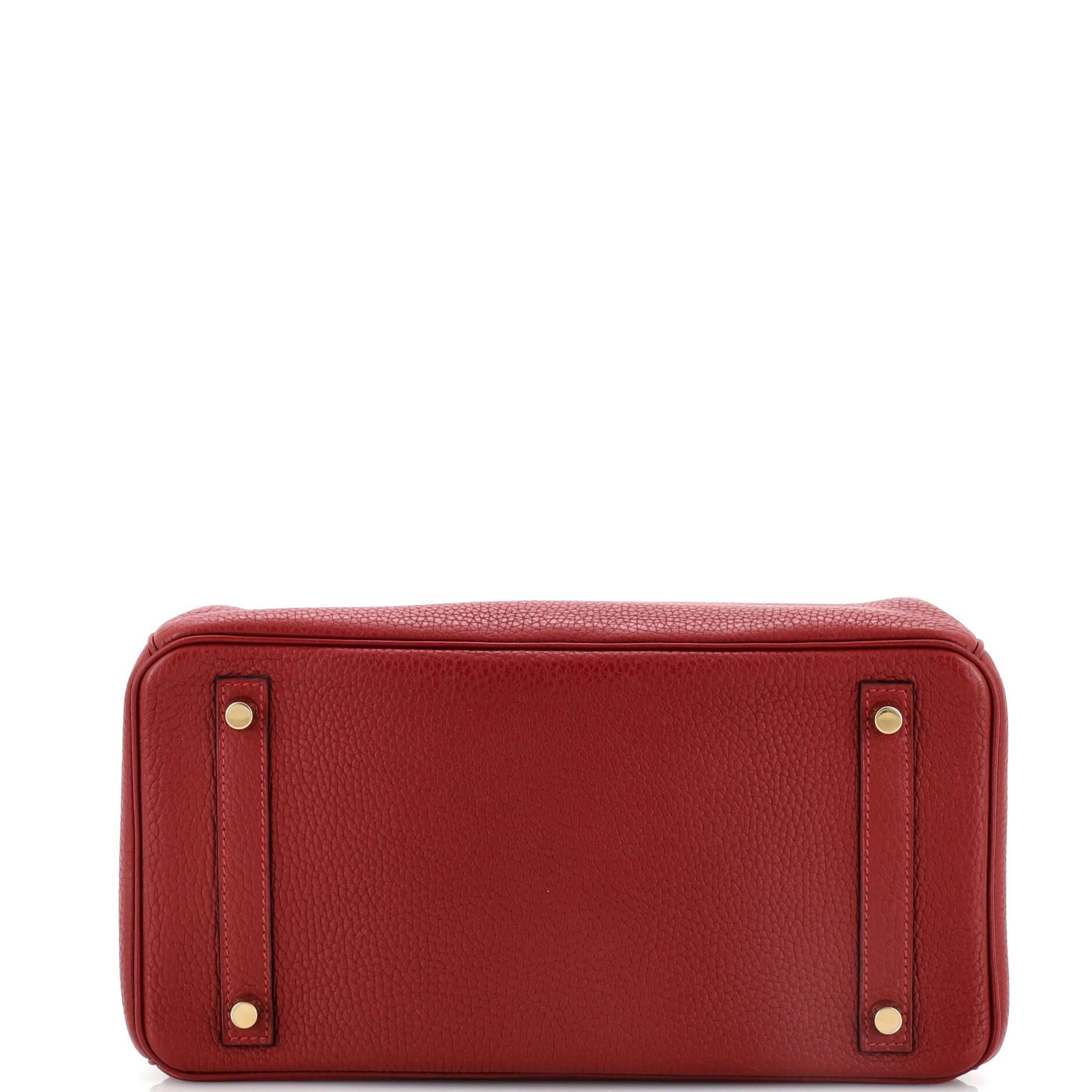 Hermes Birkin Handbag Rouge H Clemence with Gold Hardware 30 1
