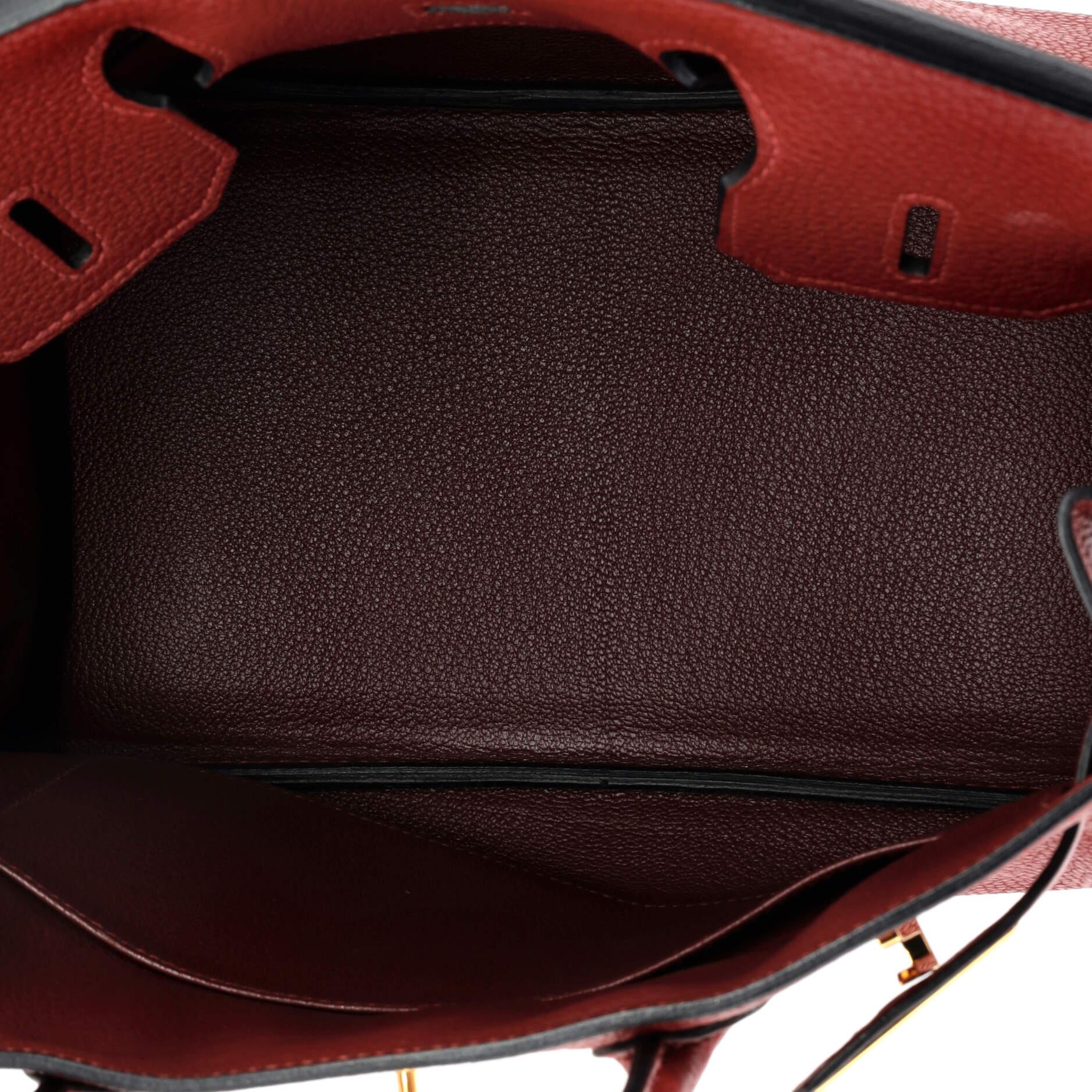 Hermes Birkin Handbag Rouge H Clemence with Gold Hardware 30 2