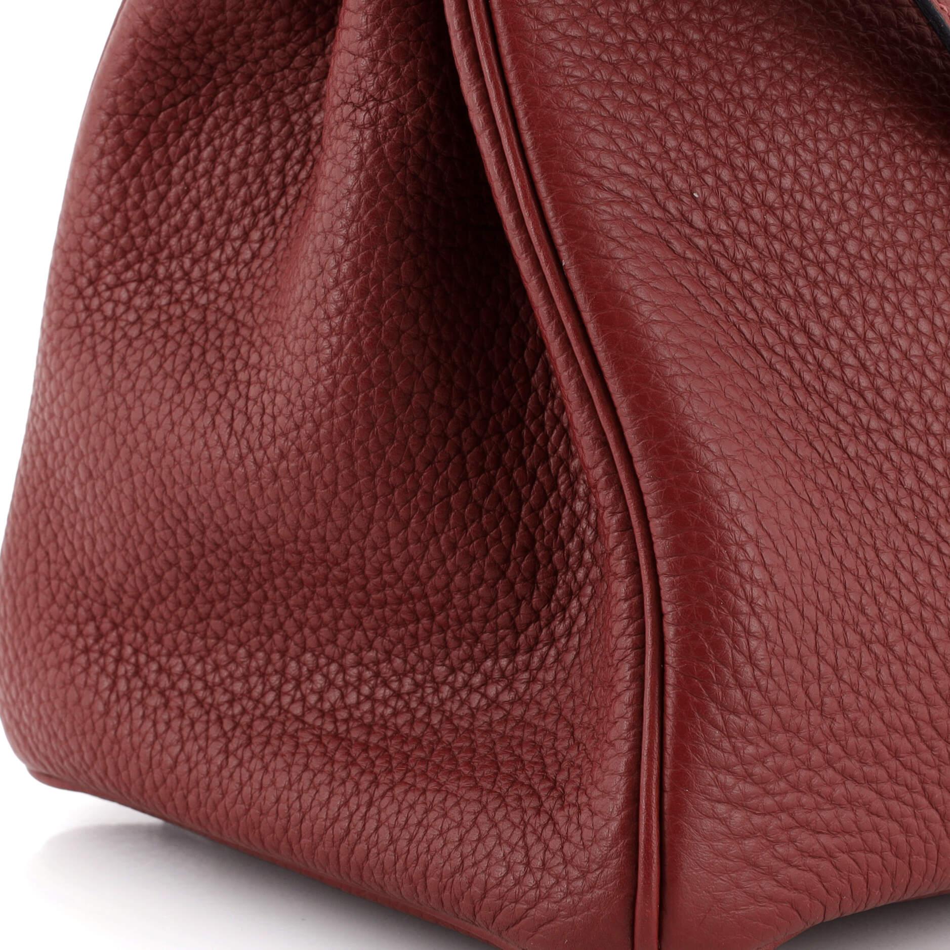 Hermes Birkin Handbag Rouge H Clemence with Palladium Hardware 30 6
