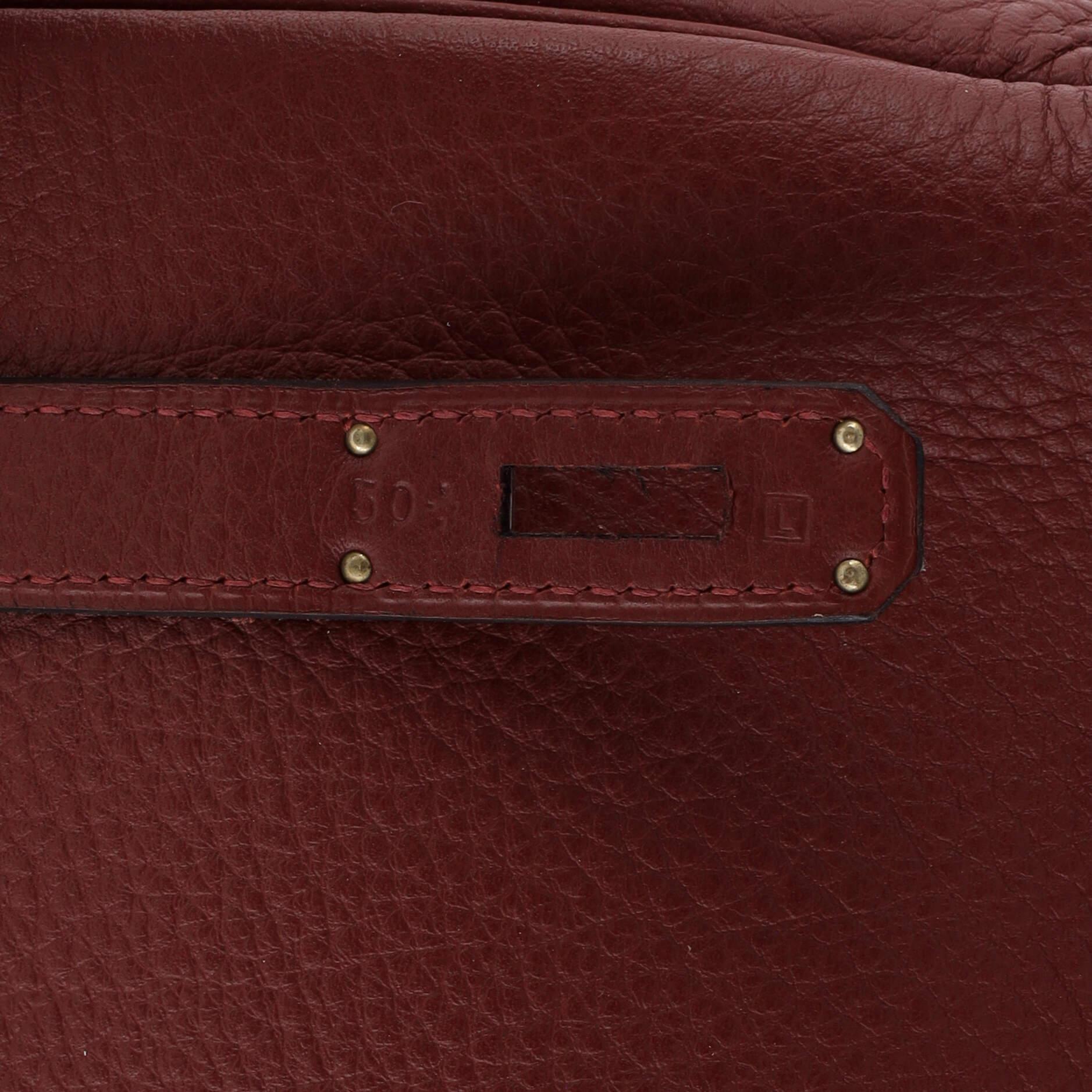 Hermes Birkin Handbag Rouge H Clemence with Palladium Hardware 35 9