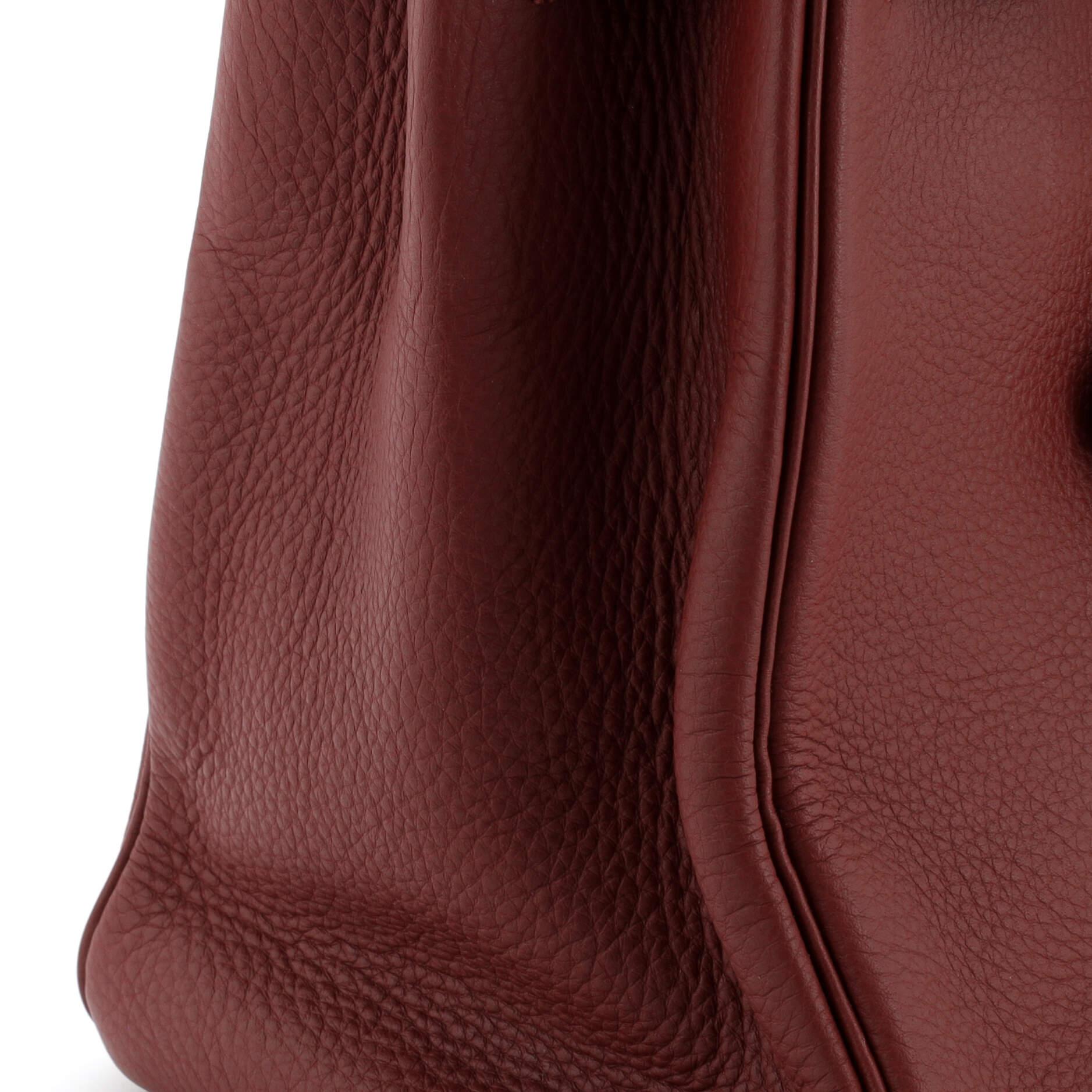 Hermes Birkin Handbag Rouge H Clemence with Palladium Hardware 35 4